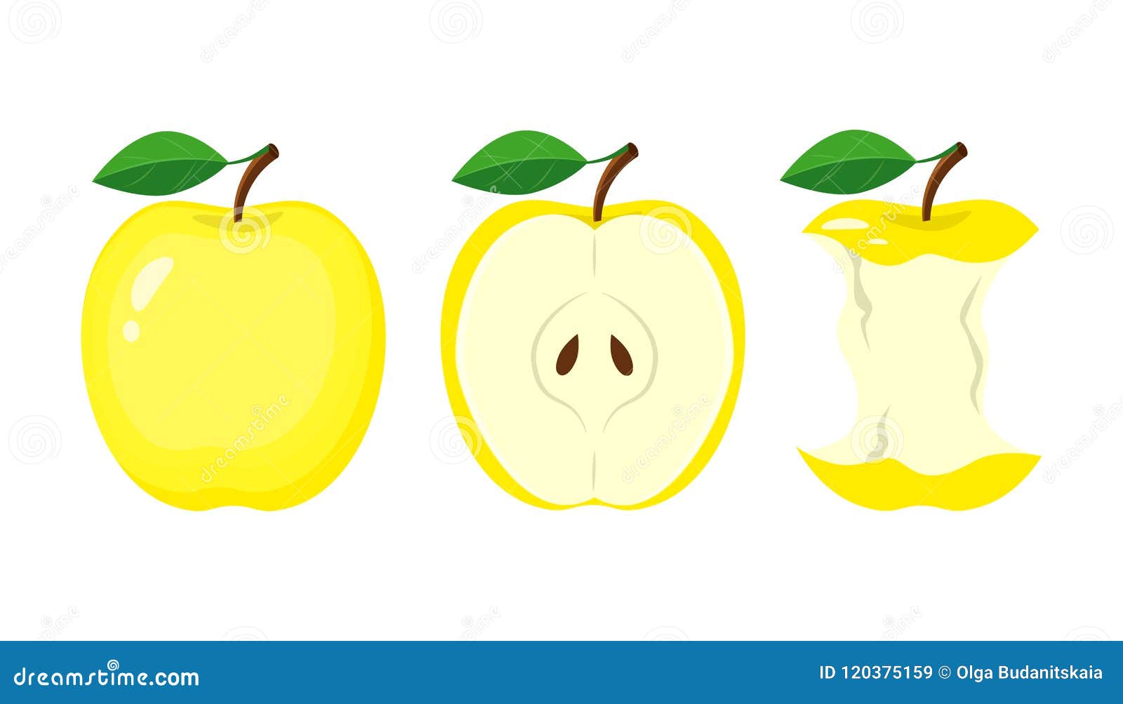 Яблоко желтое вектор