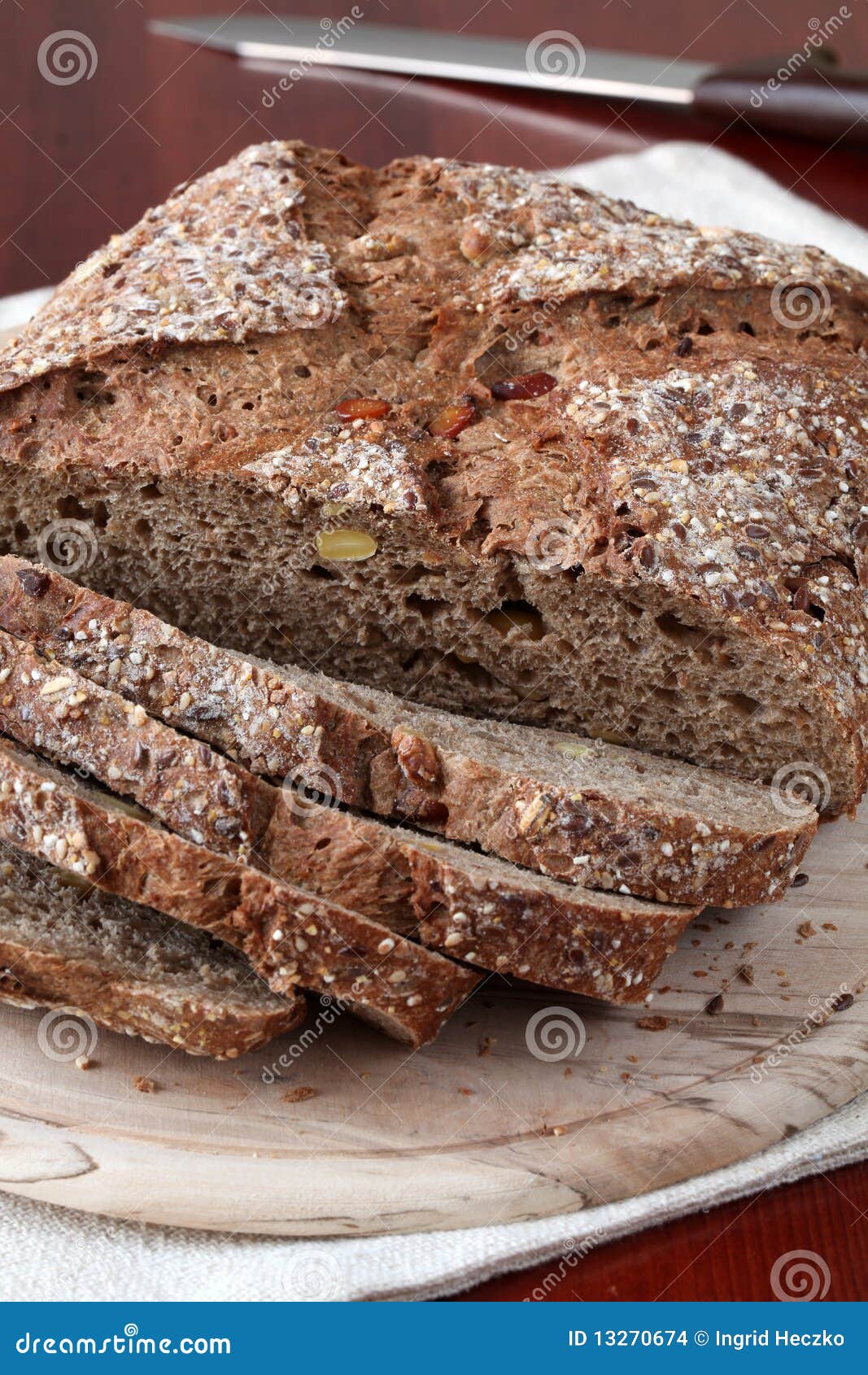 Wholemeal bread stock photo. Image of breakfast, peanut 13270674
