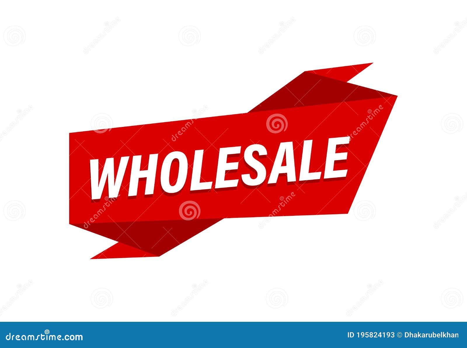 Wholesale Written, Red Flat Banner Wholesale Stock Vector