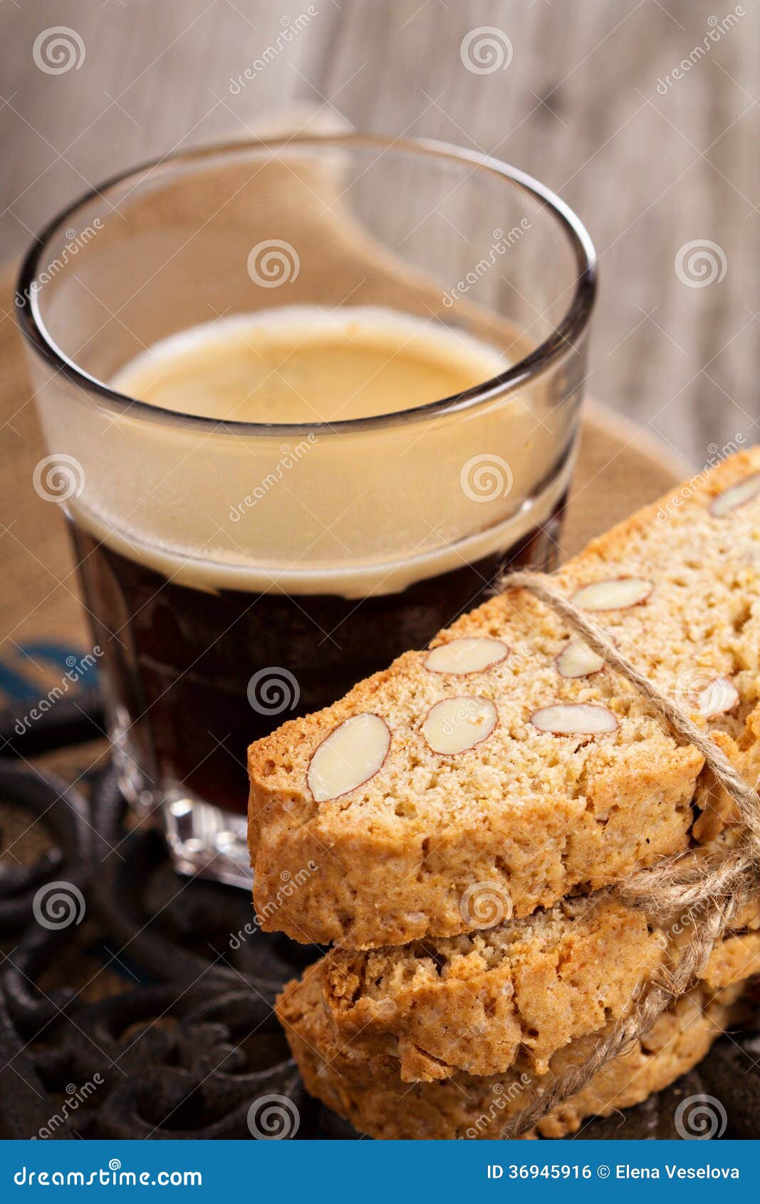 Wholewheat Biscotti with Coffee Stock Photo Image of coffee, rustic