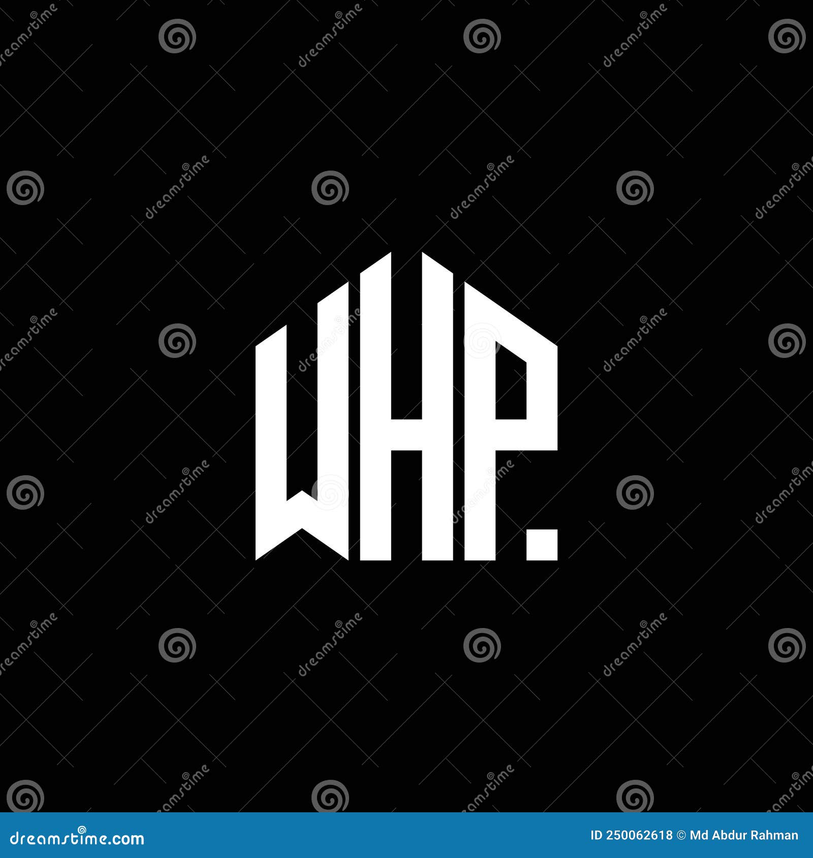 whp letter logo  on black background. whp creative initials letter logo concept. whp letter .whp letter logo  on
