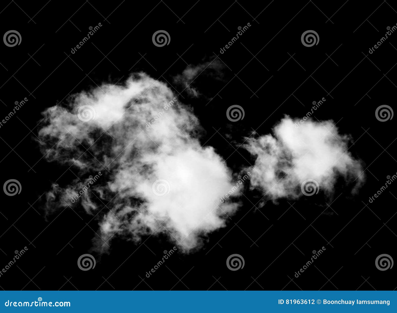 whtie clouds  on black background