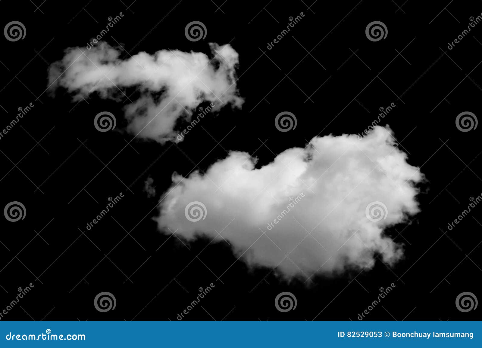 whtie clouds  on black background