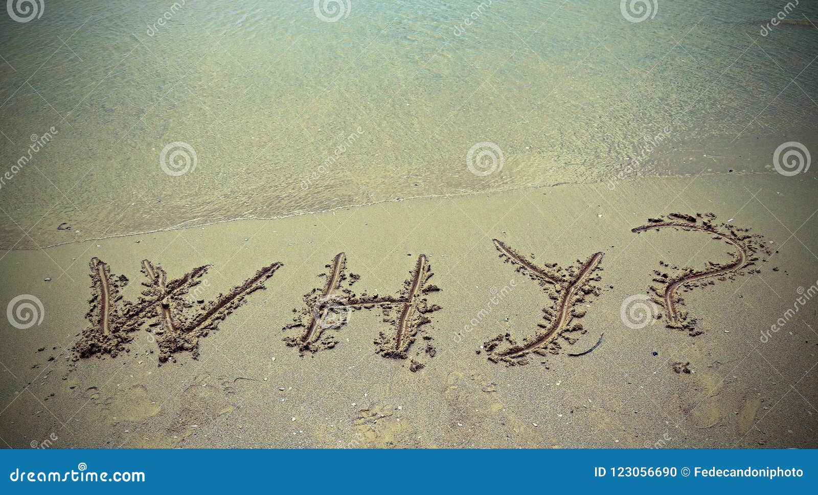 Why on the beach sand stock photo. Image of question 123056690