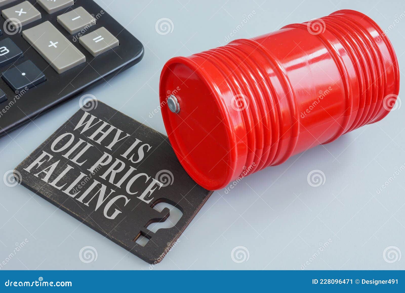 Why is Oil Price Falling Question and the Barrel. Stock Image Image