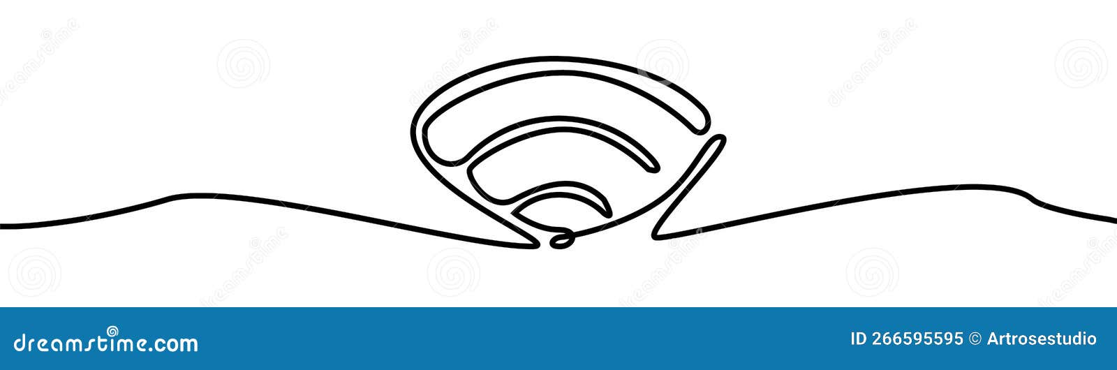 wi-fi   drawing by continuos line, thin line 