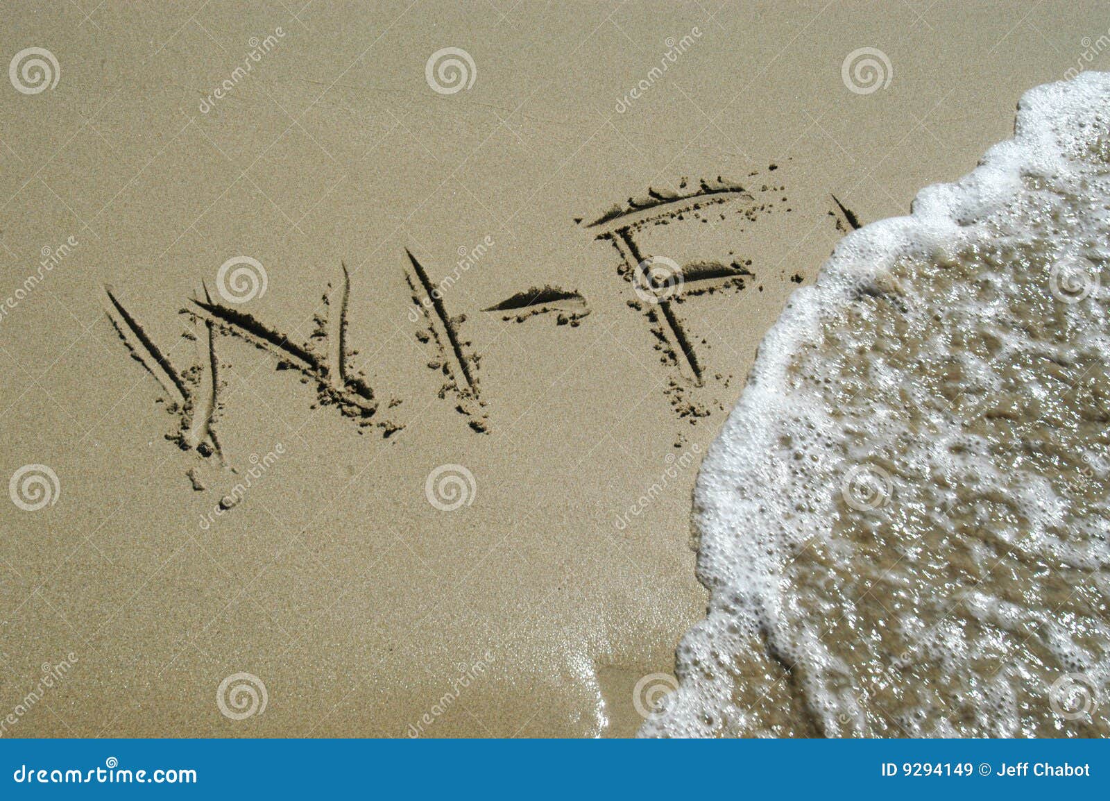 wi-fi written in sand