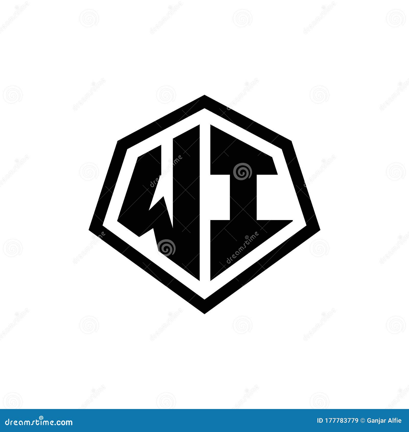 Bb monogram logo with hexagon shape and line Vector Image