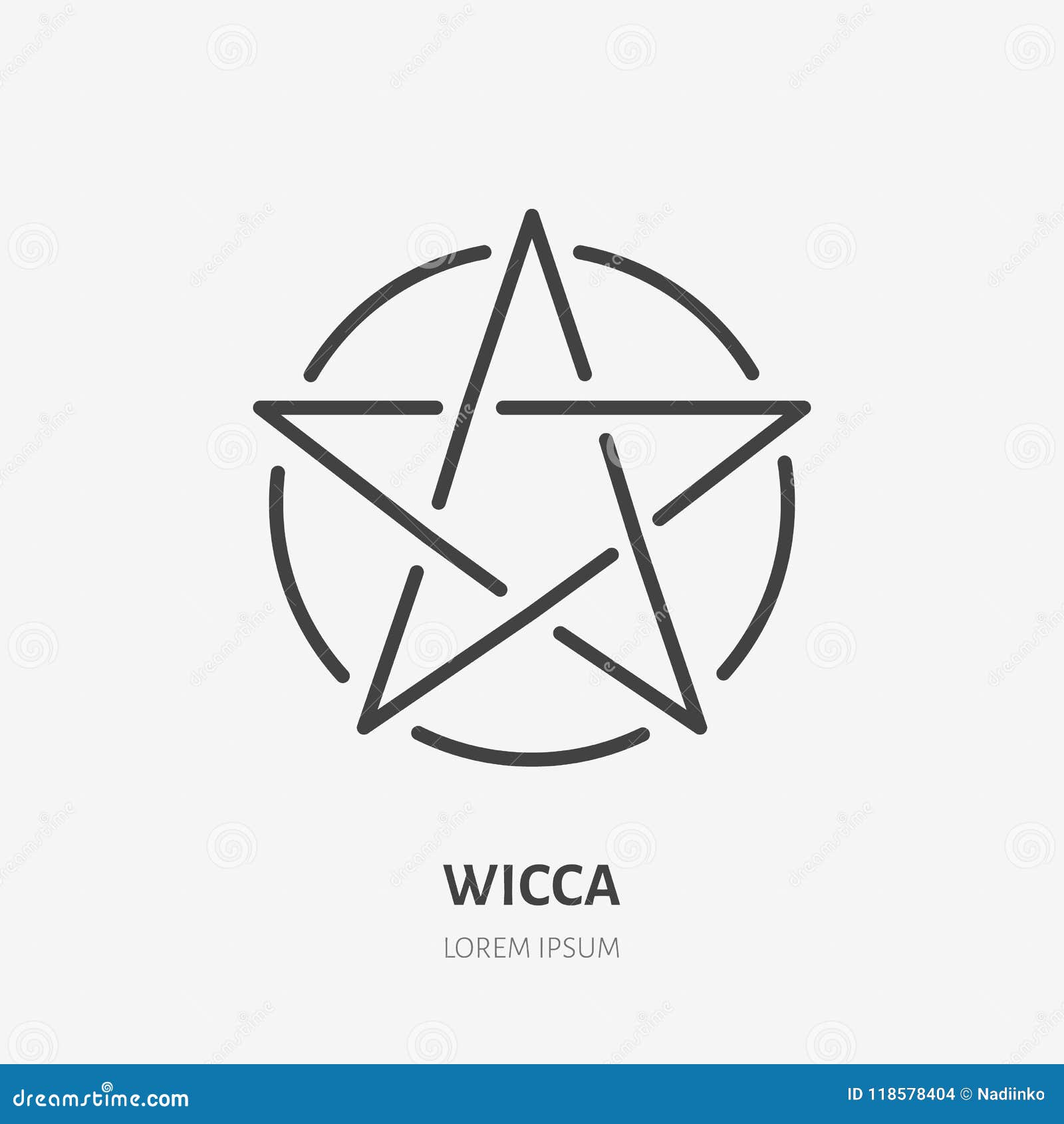 Wiccan五芒星形平的线象wicca魔术标志neopaganism宗教的稀薄的线性商标向量例证 插画包括有 Wiccan五芒星形平的线象wicca魔术标志neopaganism宗教的稀薄的线性商标向量例证 插画包括有