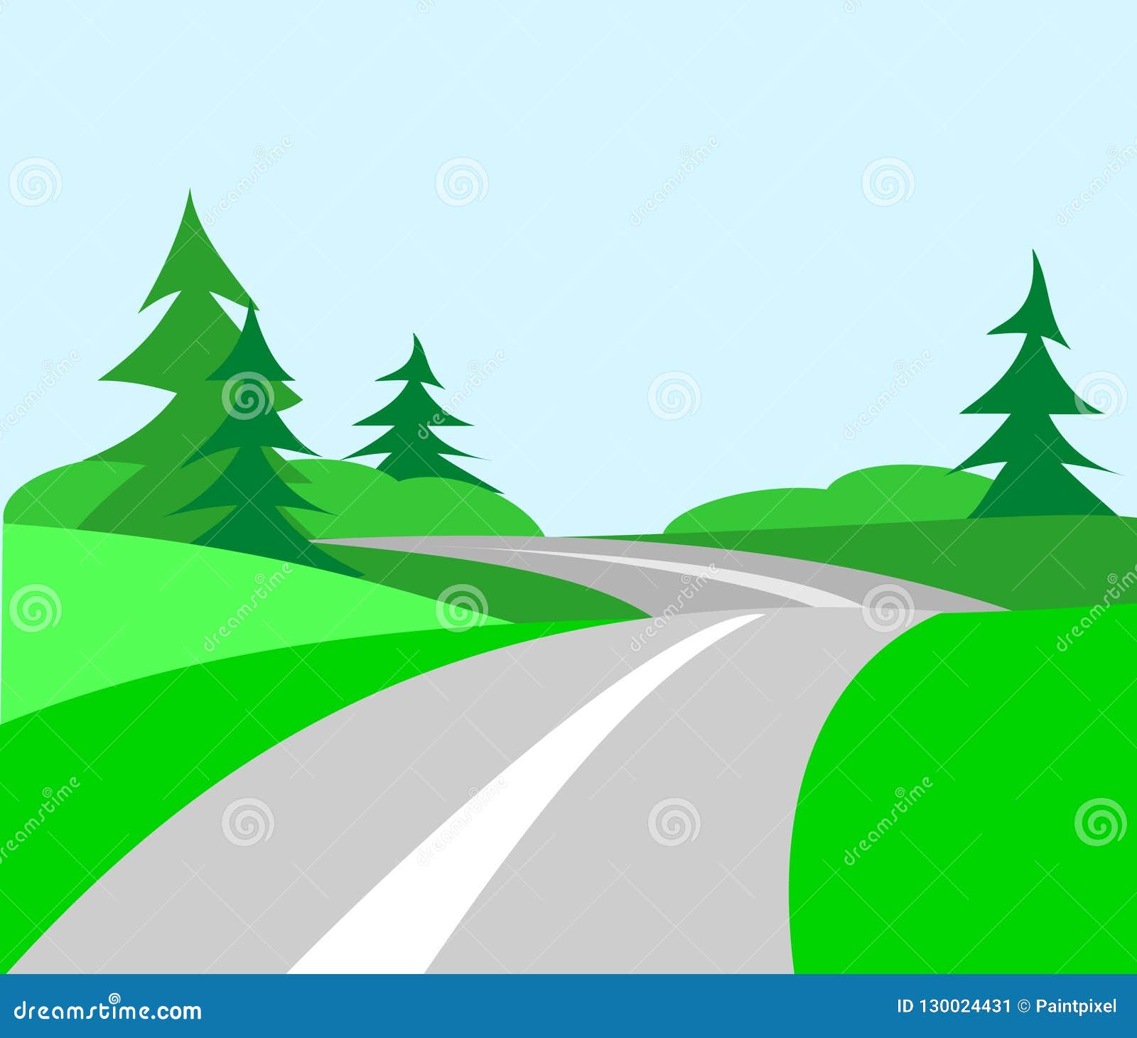 Wickelnde Land Strasse Clipart Vektor Abbildung Illustration Von Land Clipart 130024431