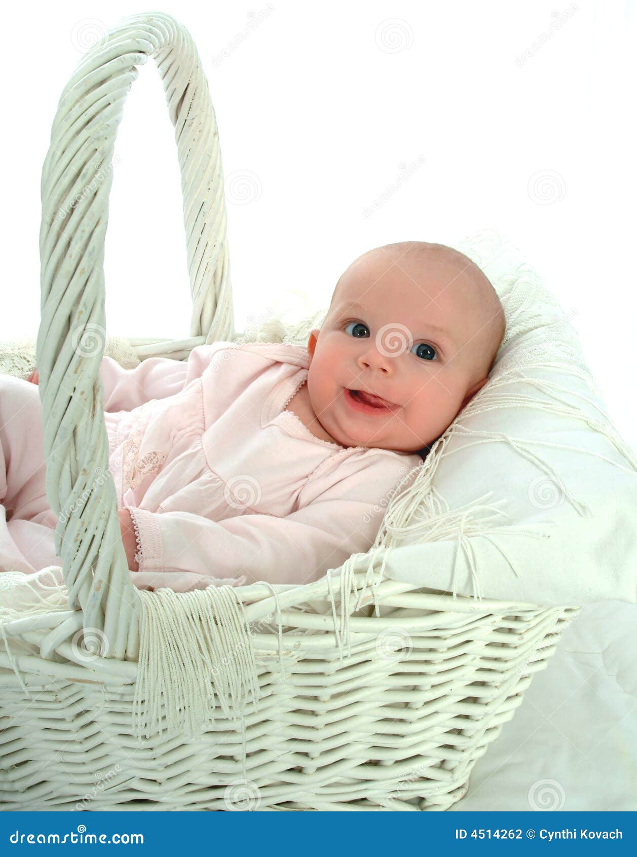 Wicker Basket Baby stock photo. Image of girl, basket 4514262