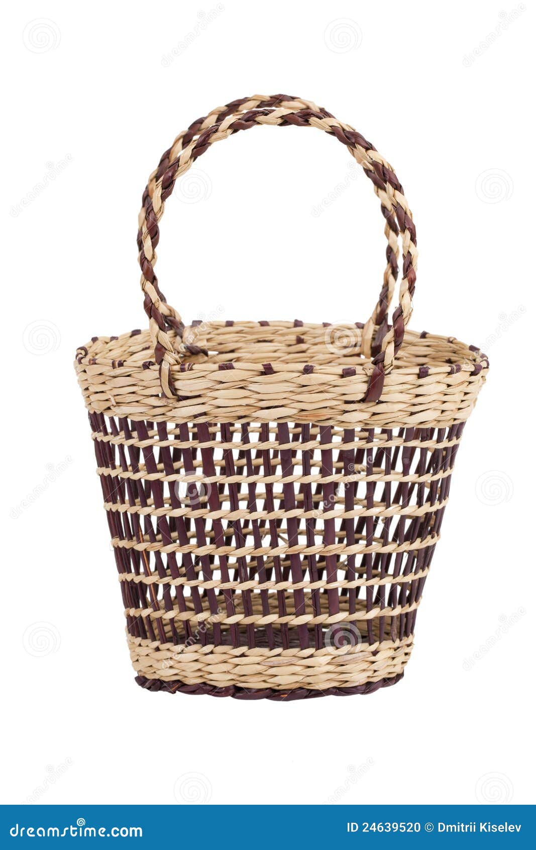Wicker Basket for Carrying Food Stock Photo Image of object, isolated 24639520