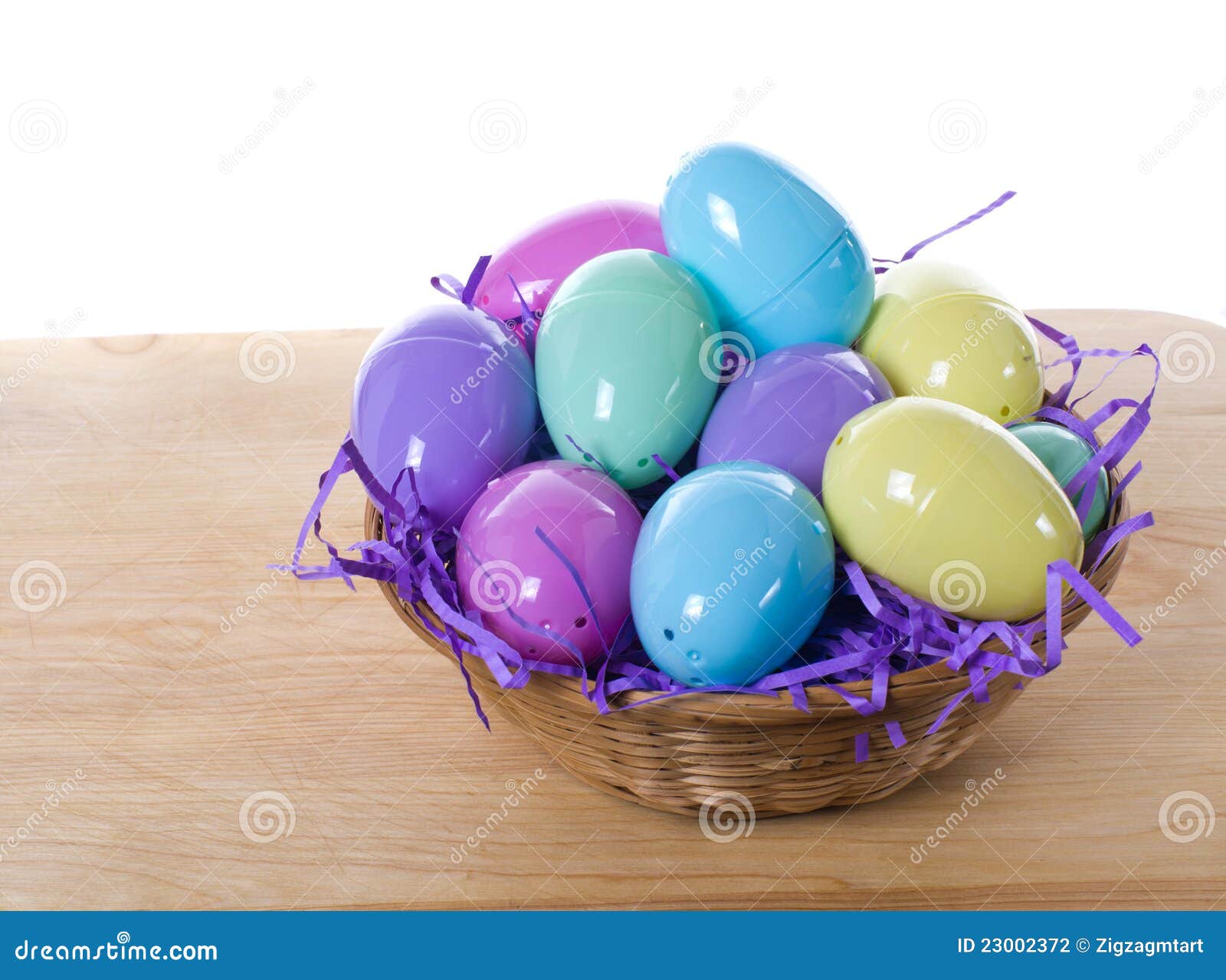 Wicker Basket of Easter Eggs Stock Photo Image of eggs, decoration
