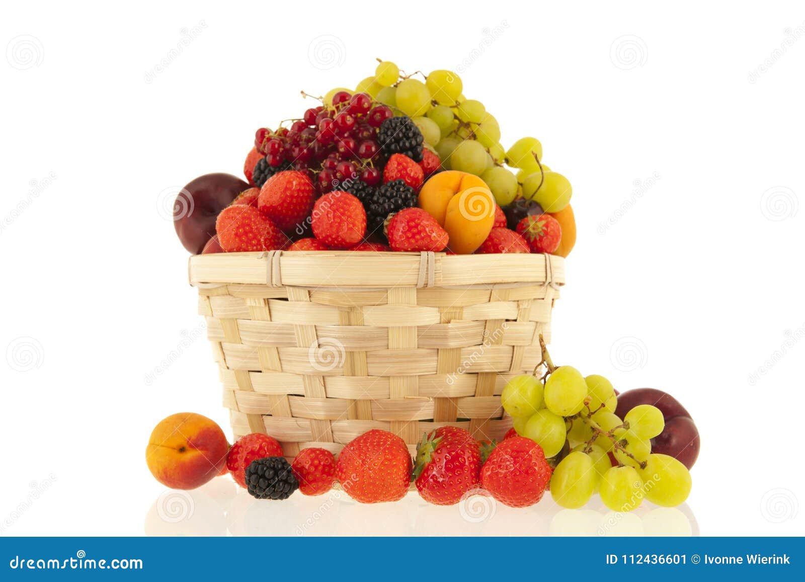 Wicker Basket with Mixed Summer Fruit Stock Image Image of currants