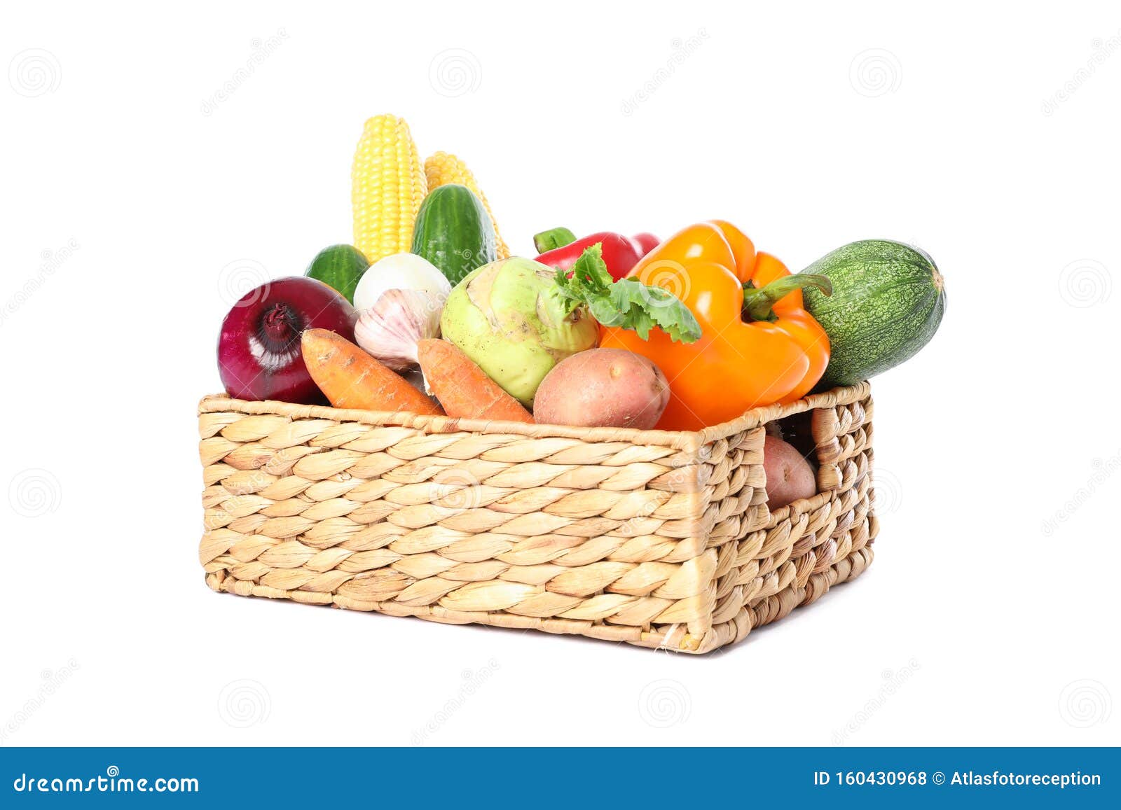 Wicker Basket With Vegetables Isolated Stock Photo Image of eggplant