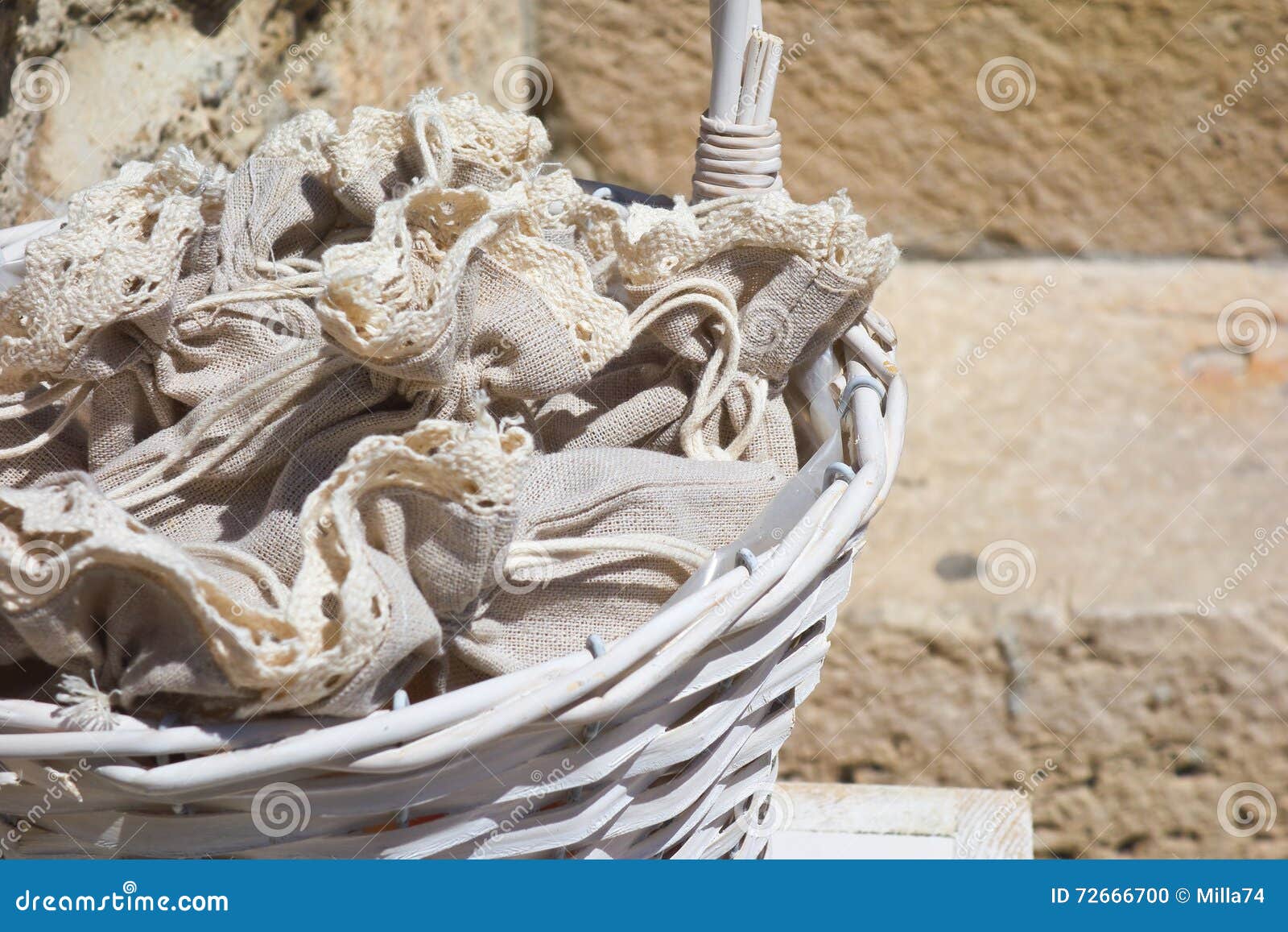 Wicker Basket for Wedding Party. Stock Photo Image of decorative