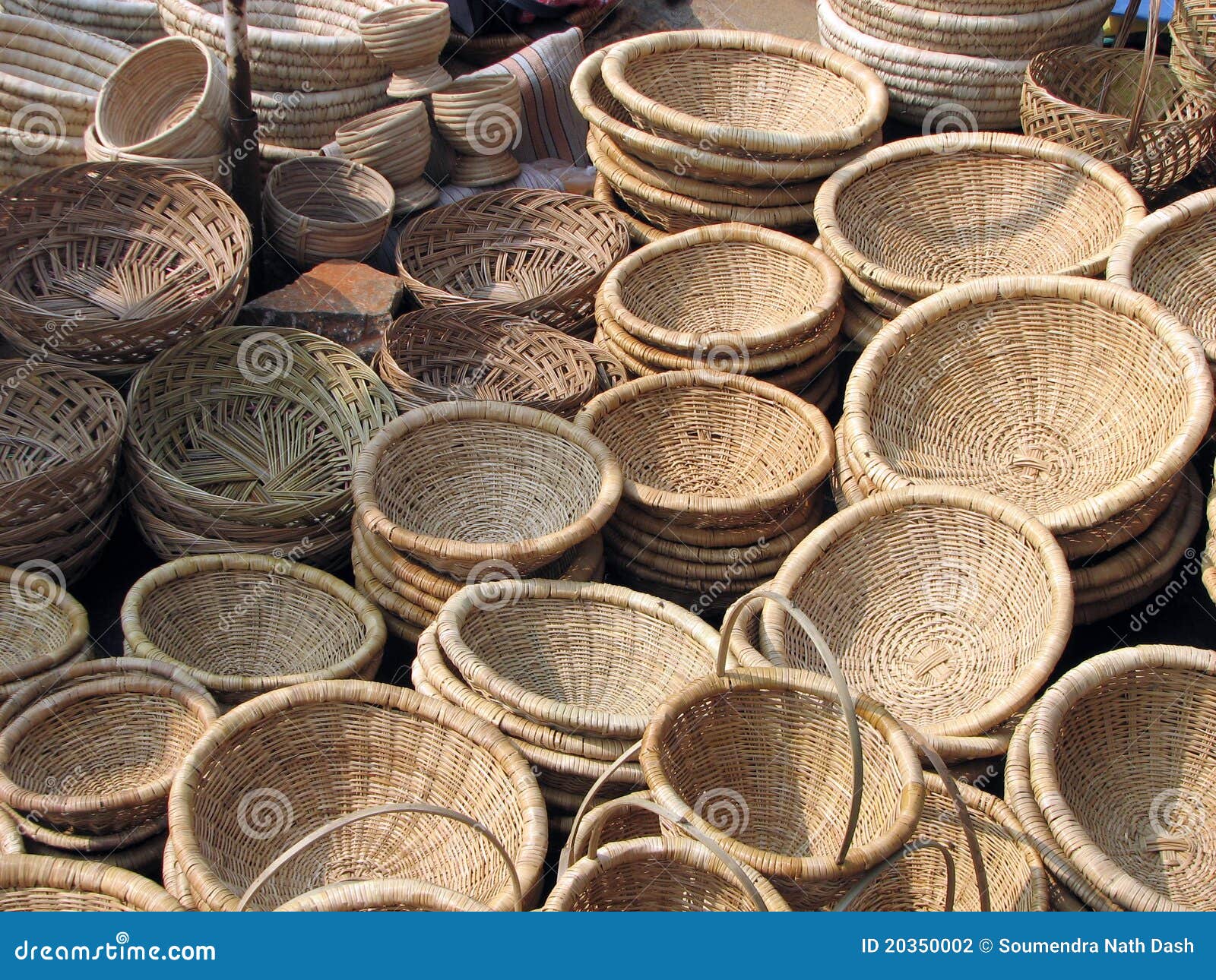 Wicker baskets for sale stock photo. Image of stall, circular 20350002