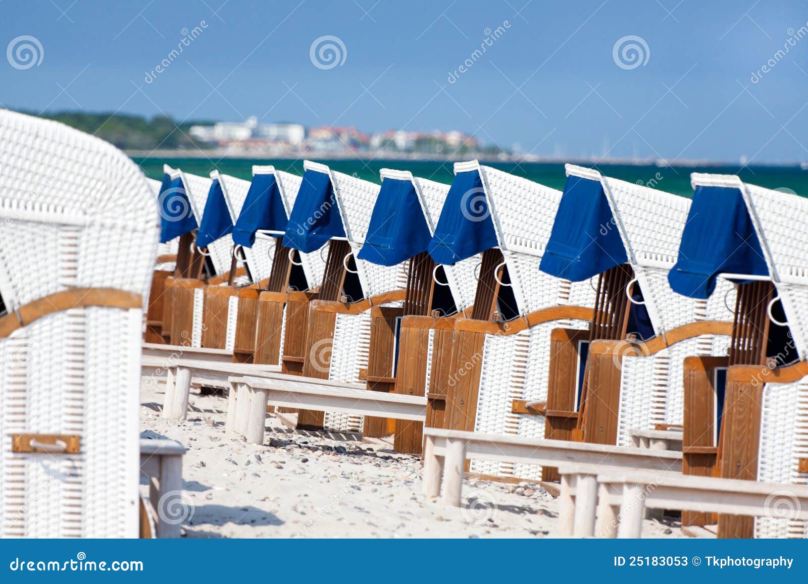 Wicker beach chairs stock image. Image of copy, germany 25183053