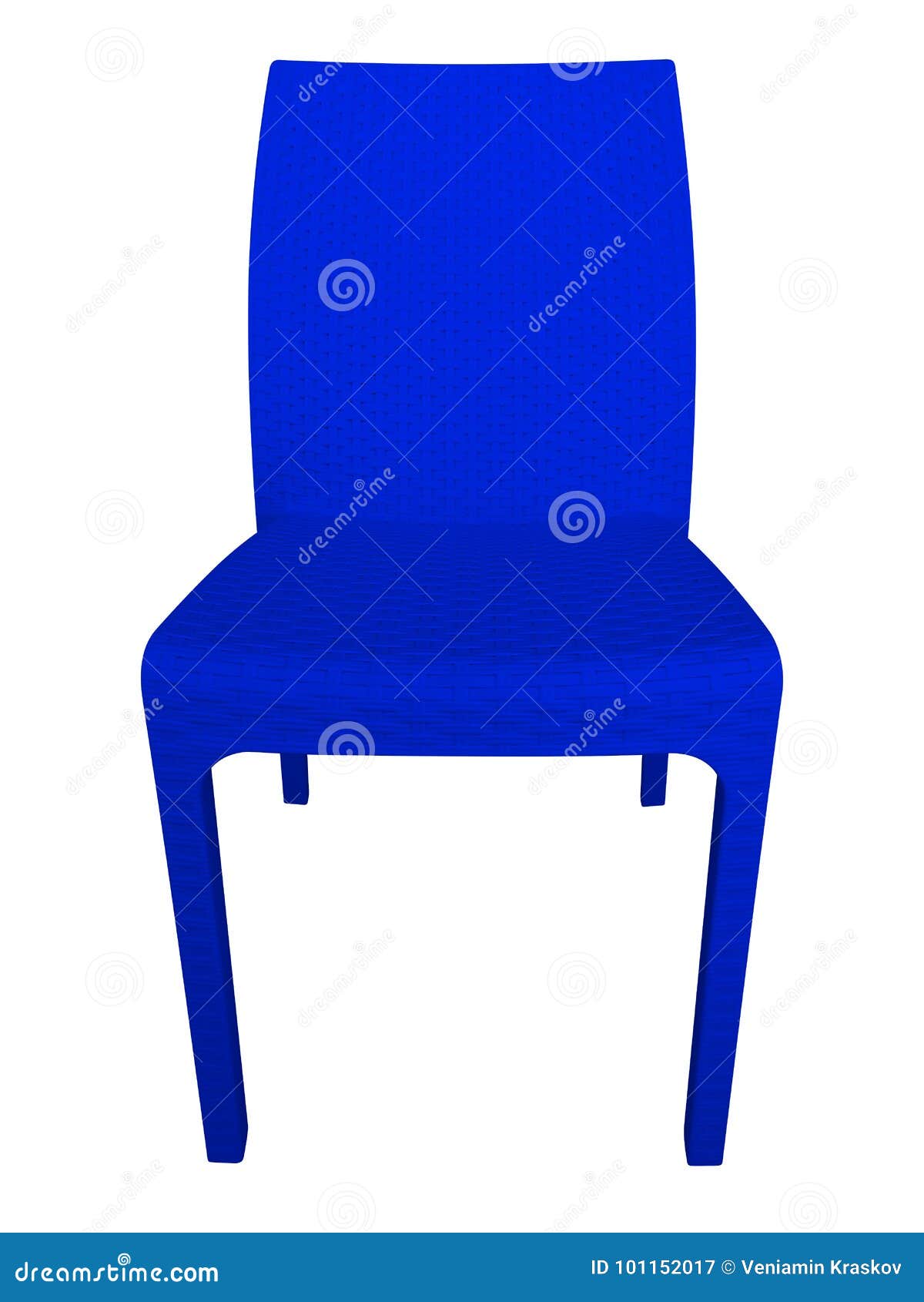 Wicker chair - blue. Wicker blue chair isolated with clipping path
