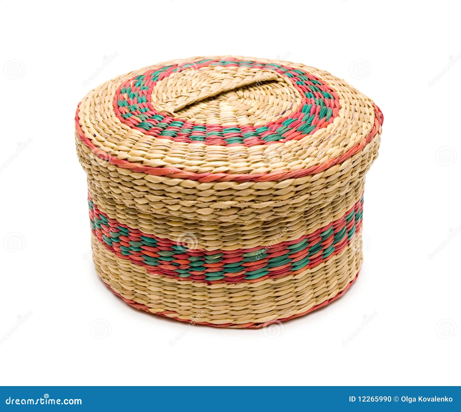 The wicker box. Wattled box on a white background