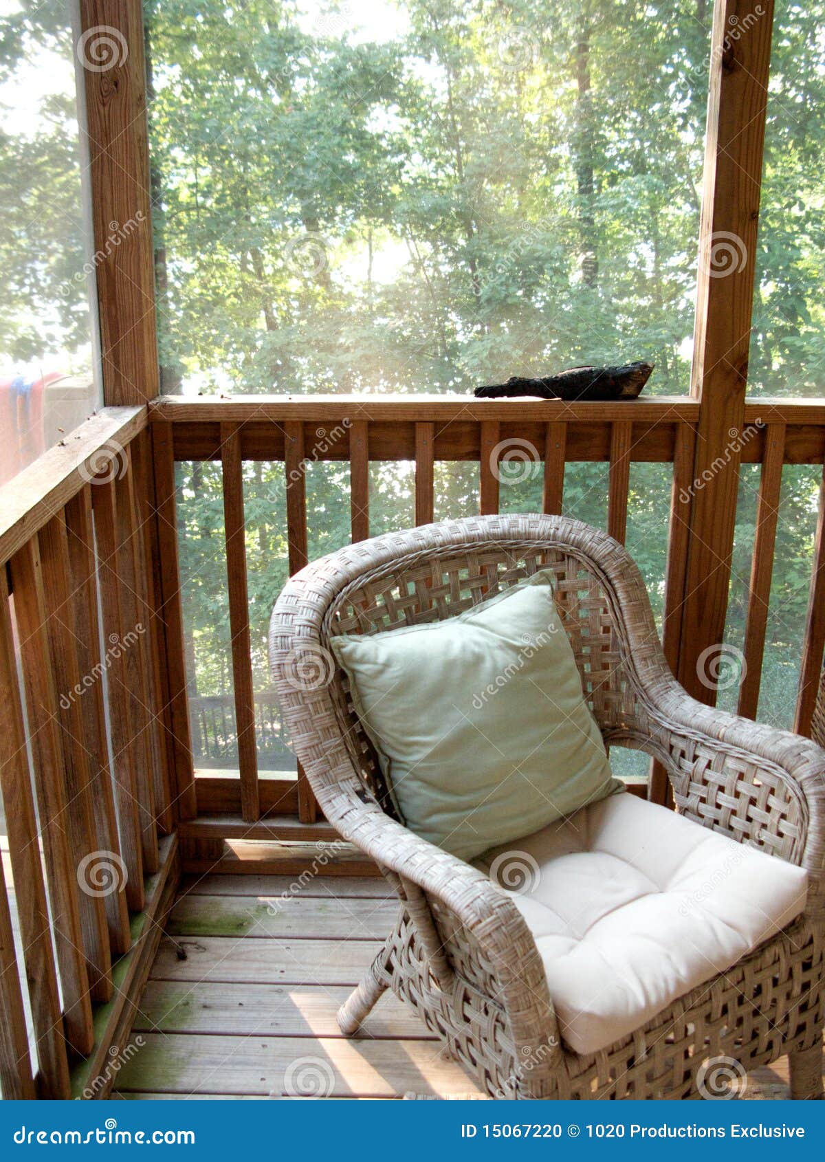 wicker chair on veranda