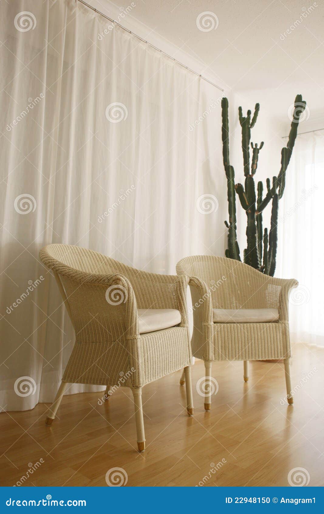 Wicker chairs indoors stock photo. Image of seat, rattan 22948150