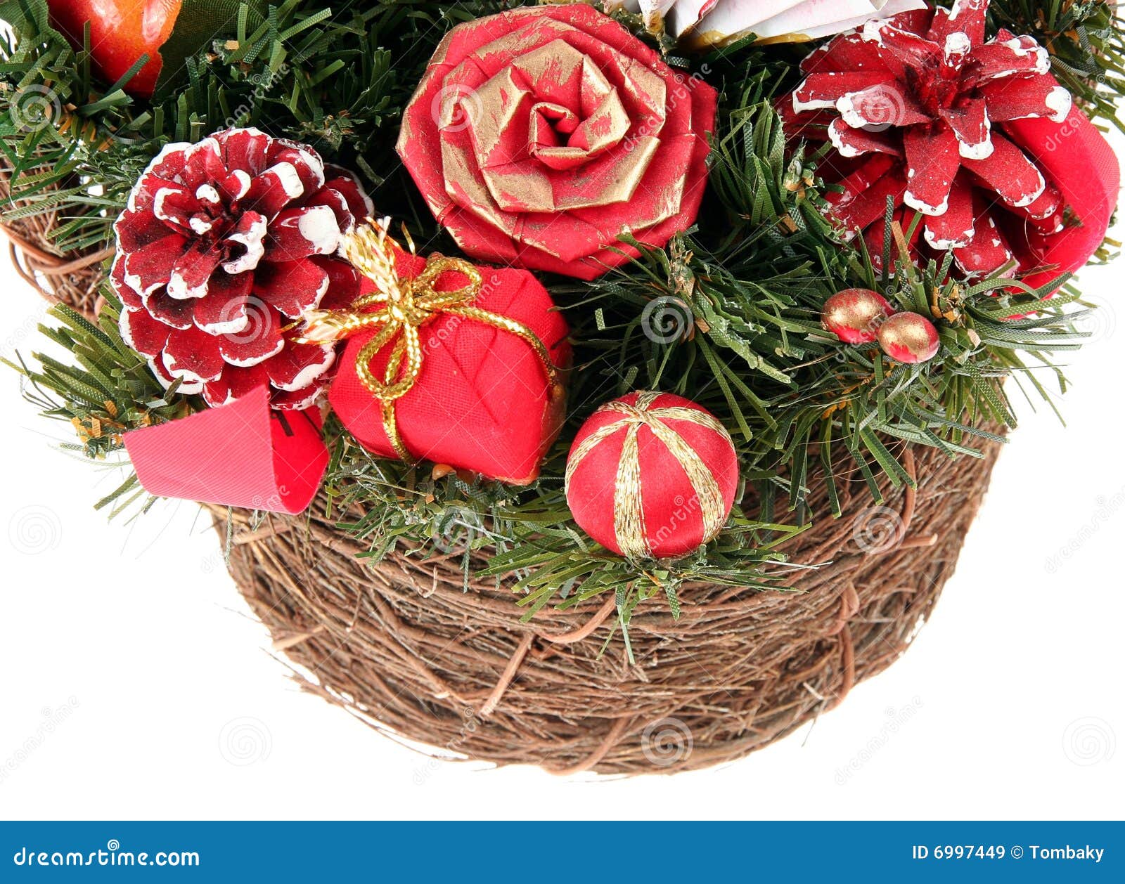 Wicker with Christmas Decoration Stock Image Image of package, candy