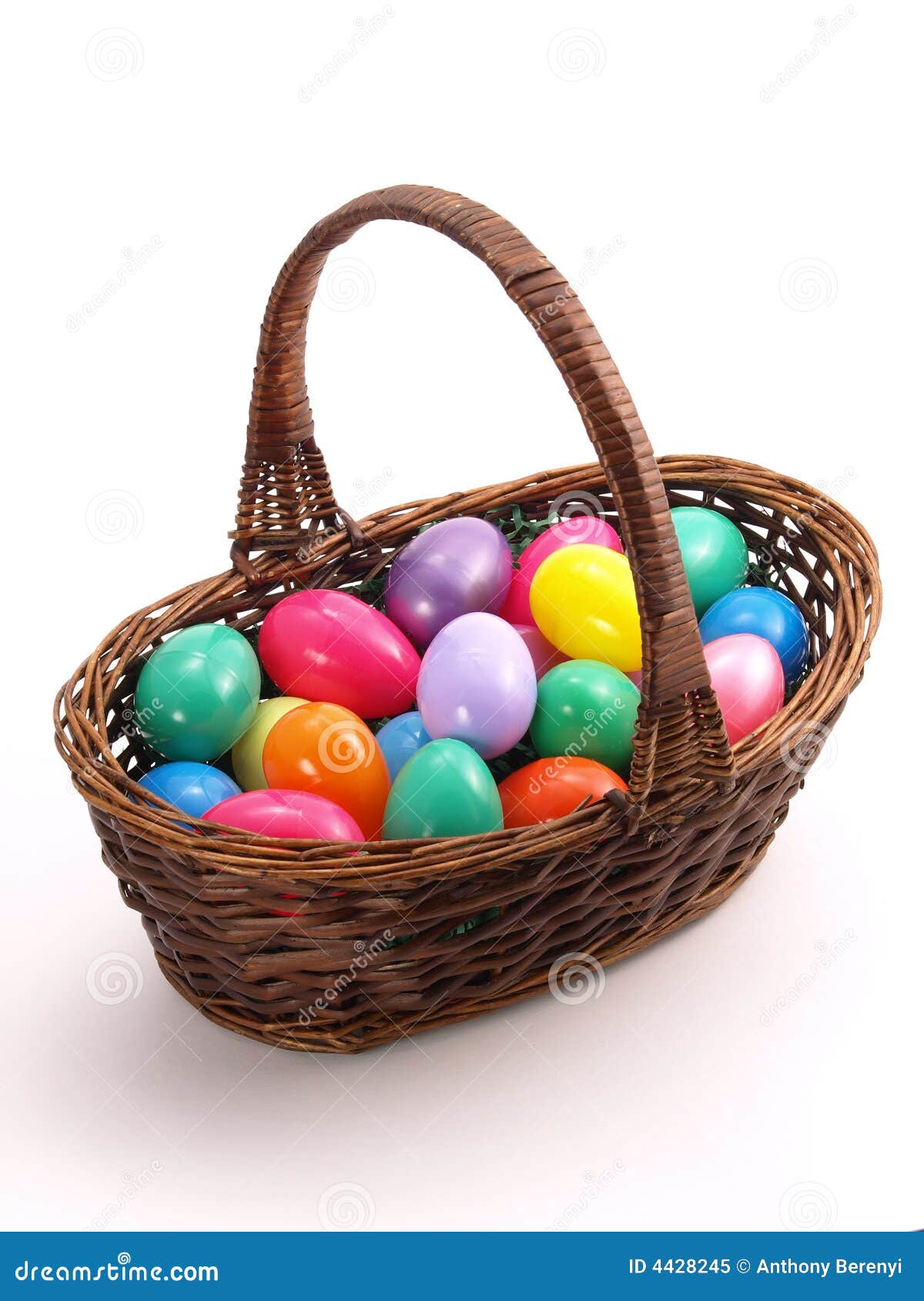 Wicker Easter Basket with Colorful Eggs 1 Stock Image Image of basket
