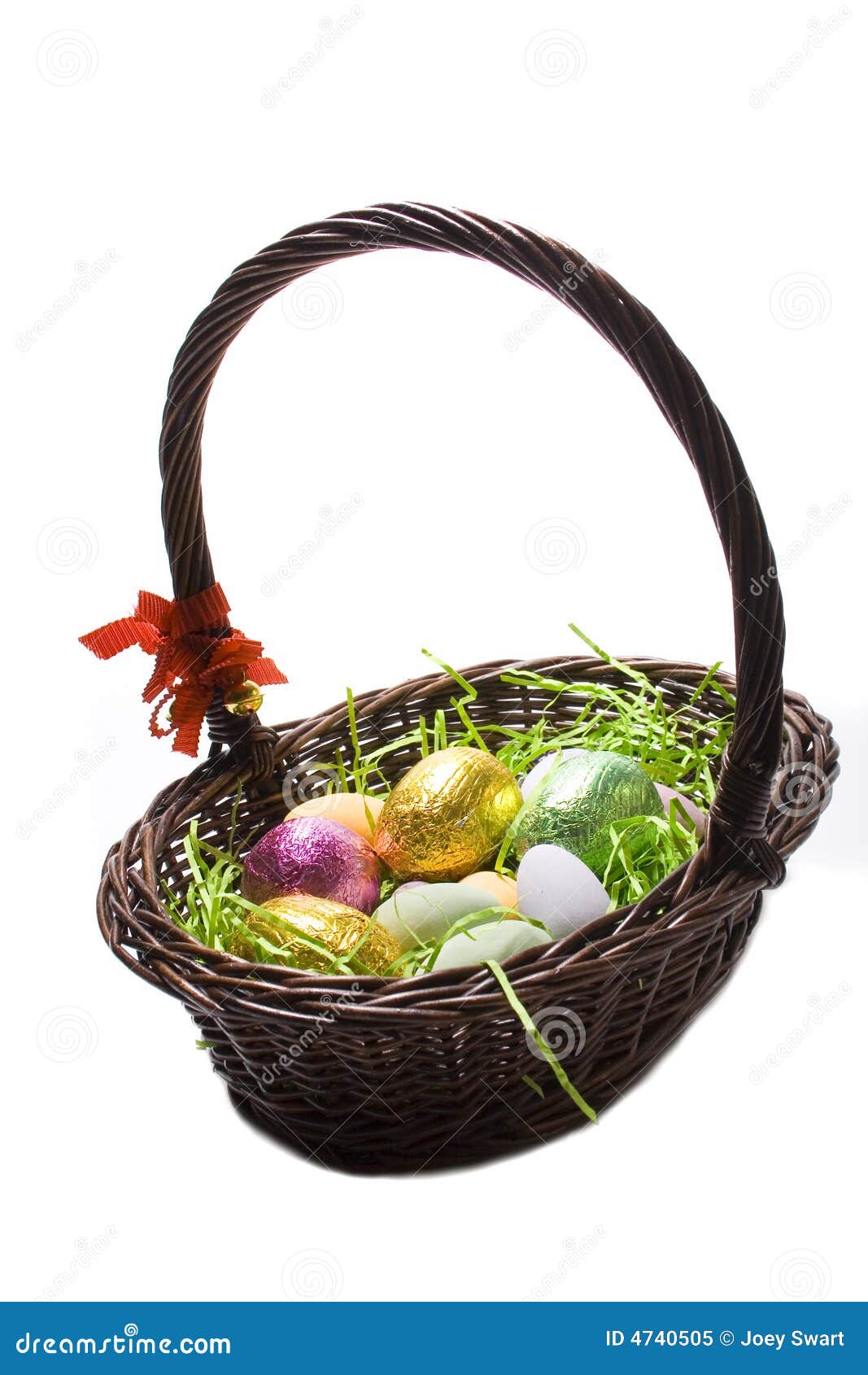 Wicker Easter Basket and Eggs Stock Image Image of brown, isolated 4740505