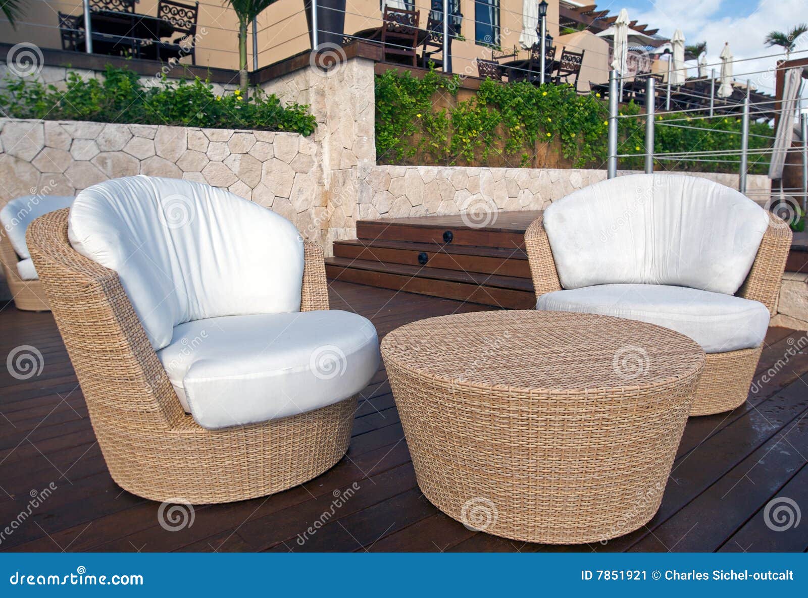 Wicker Furniture At Luxury Resort Stock Image Image 7851921