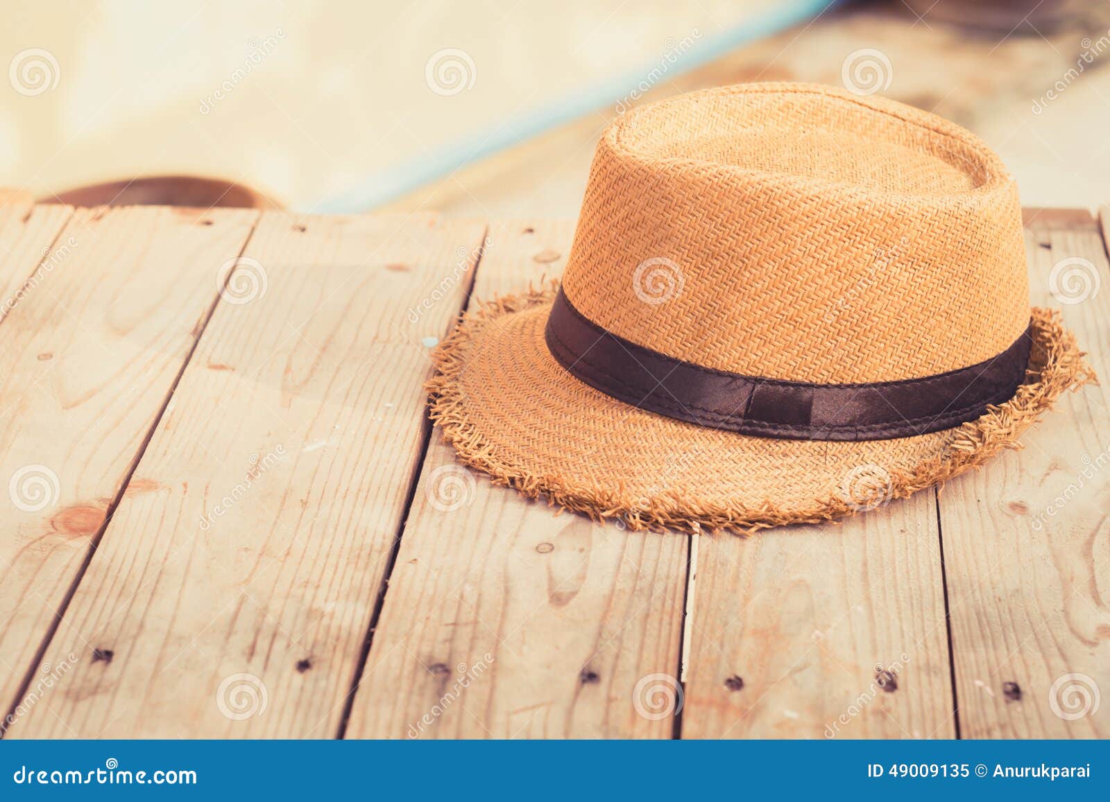 Wicker hat with sun light stock image. Image of summer - 49009135