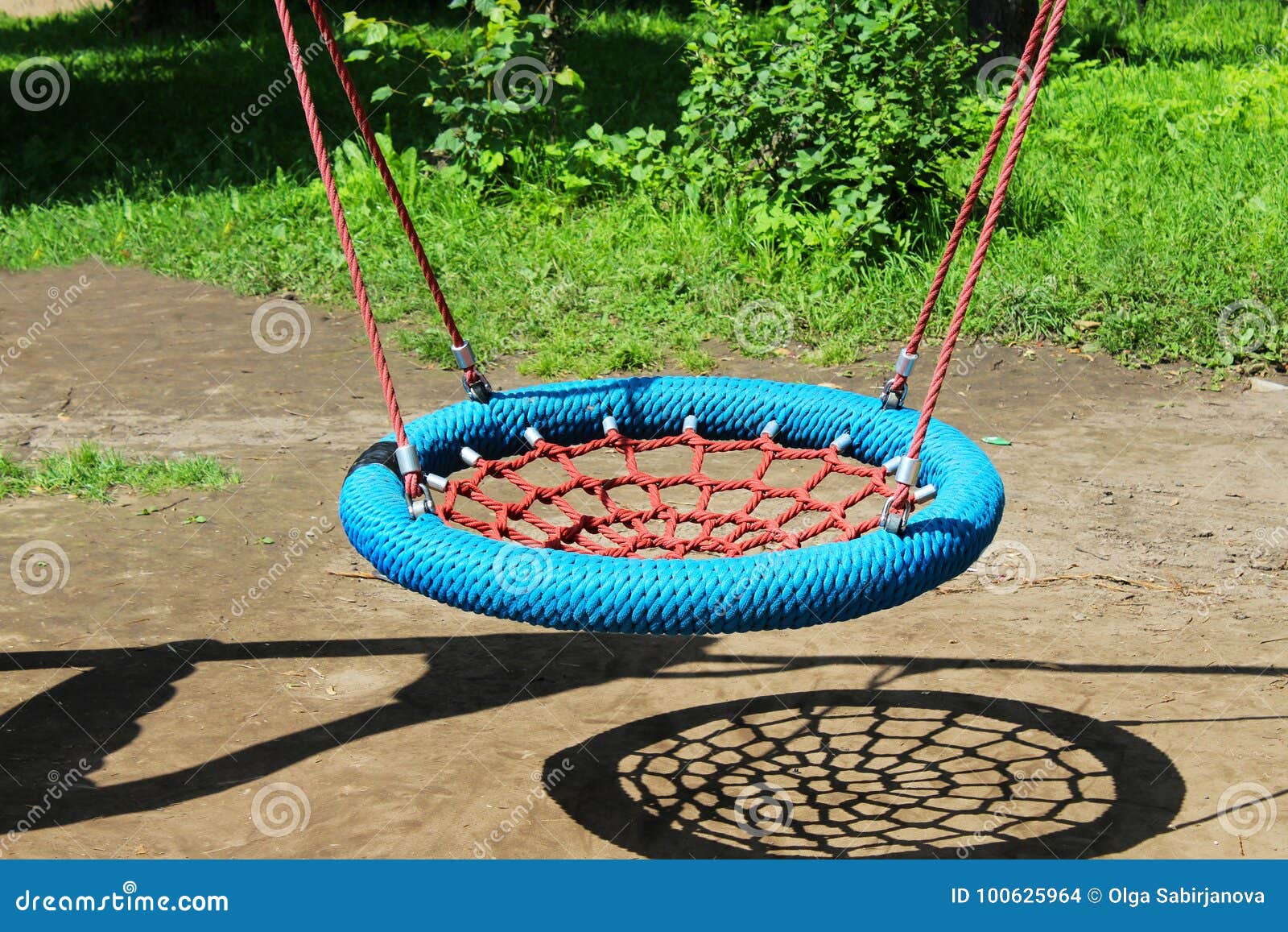 Wicker Round Swing in the Park, Handmade Stock Photo - Image of cheerful,  chubby: 100625964