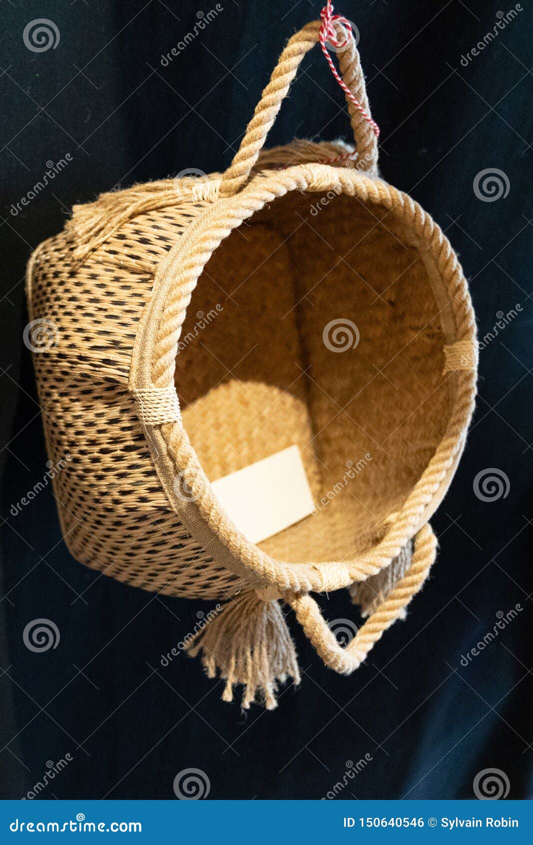 Wicker Weave Basket for Sale in Shop Stock Photo Image of natural
