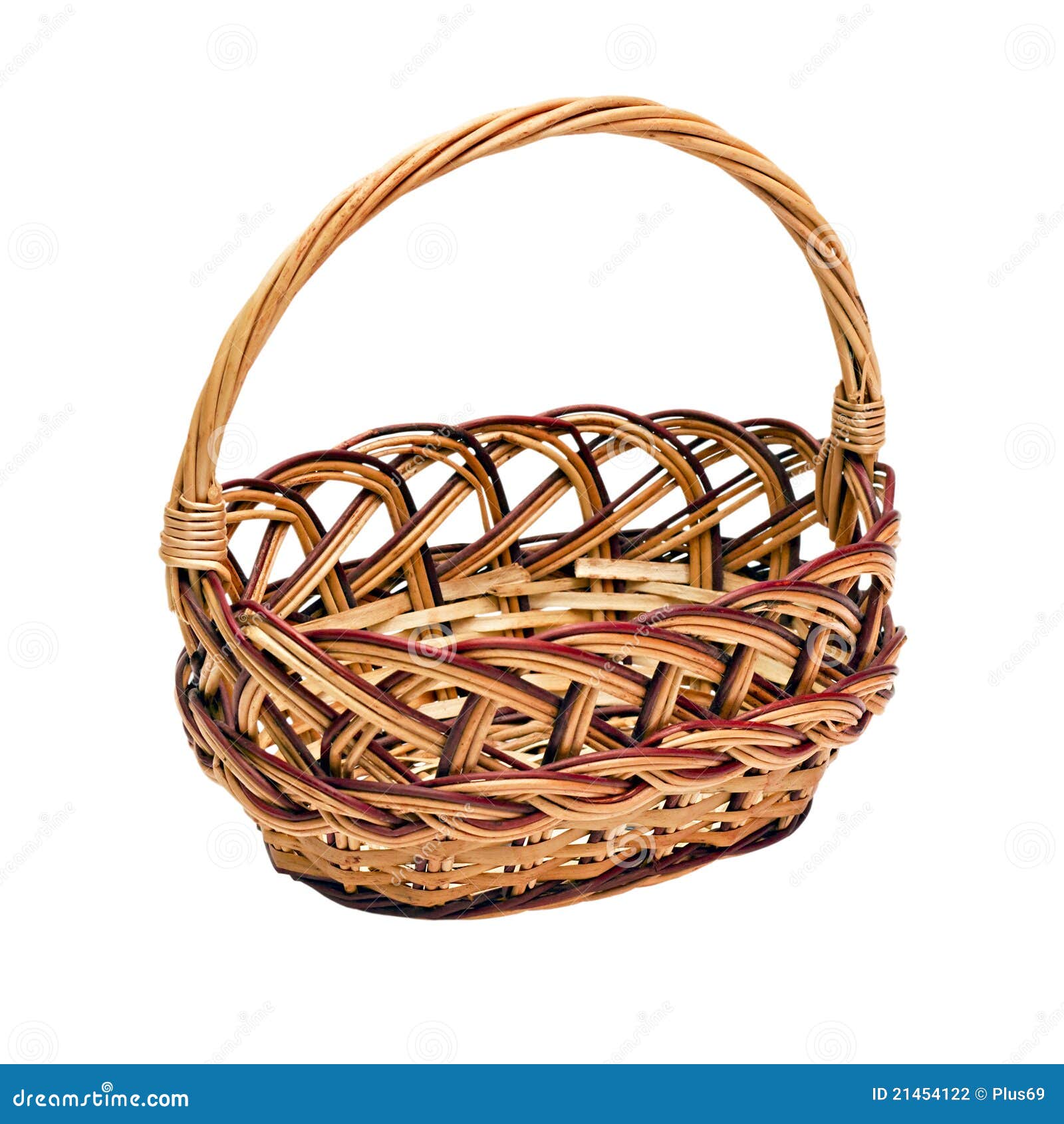 Wickerwork Basket with Handle Stock Photo Image of colored, manual 21454122