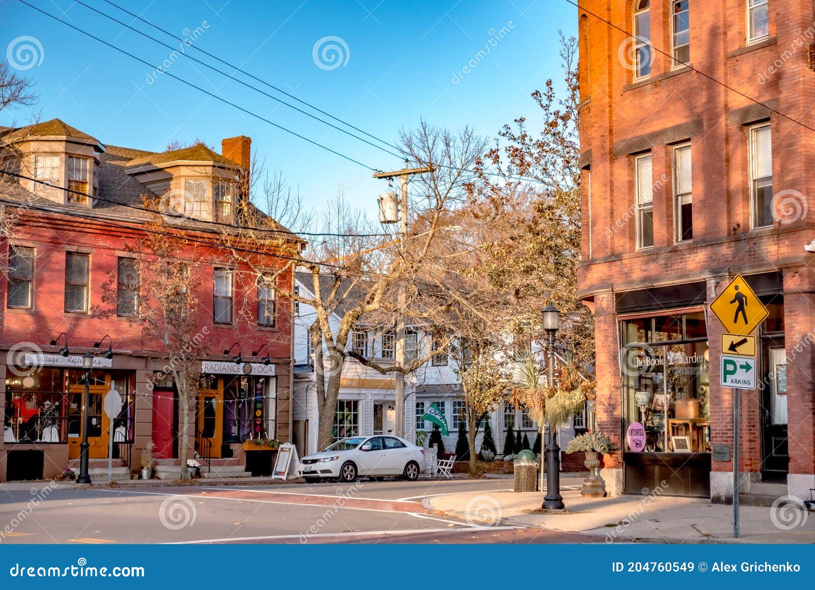 Wickford Rhode Island Small Town and Waterfront Editorial Stock Image