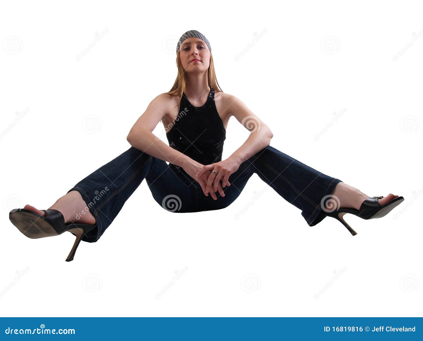 Wide Angel View of Woman Legs in Jeans Stock Photo - Image of lady ...