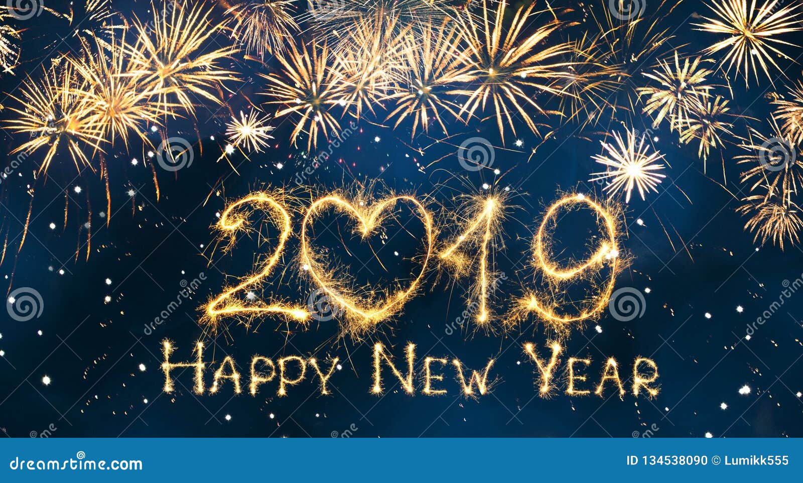 Wide Angle Greeting Card Happy New Year 2019 Stock Illustration Illustration Of Billboard Happy 134538090