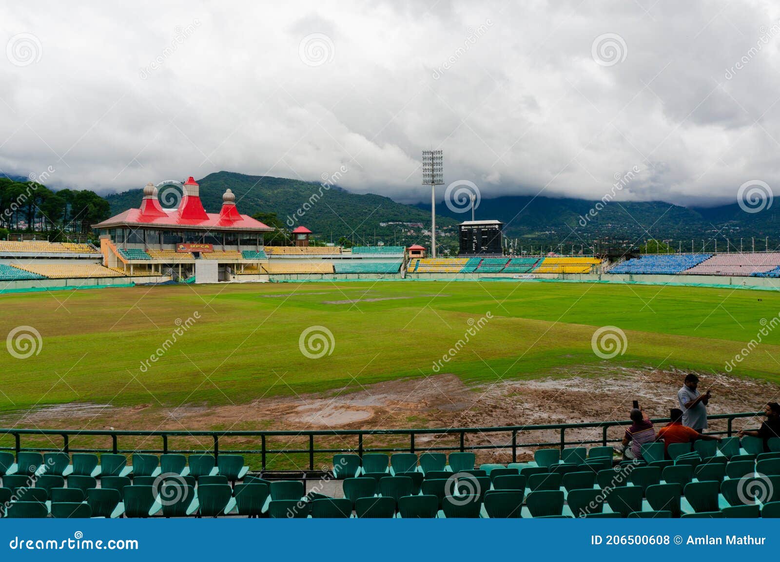 Wide Angle Shot of the Famed Dharamshala Cricket Stadium the Worlds ...