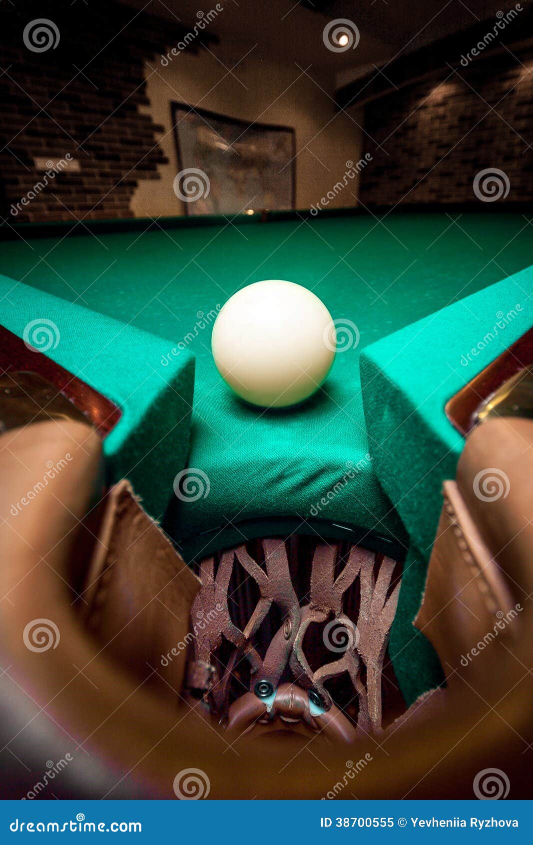 Wide Angle Shot White Ball in Billiard Pocket Stock Image Image of leisure, equipment 38700555