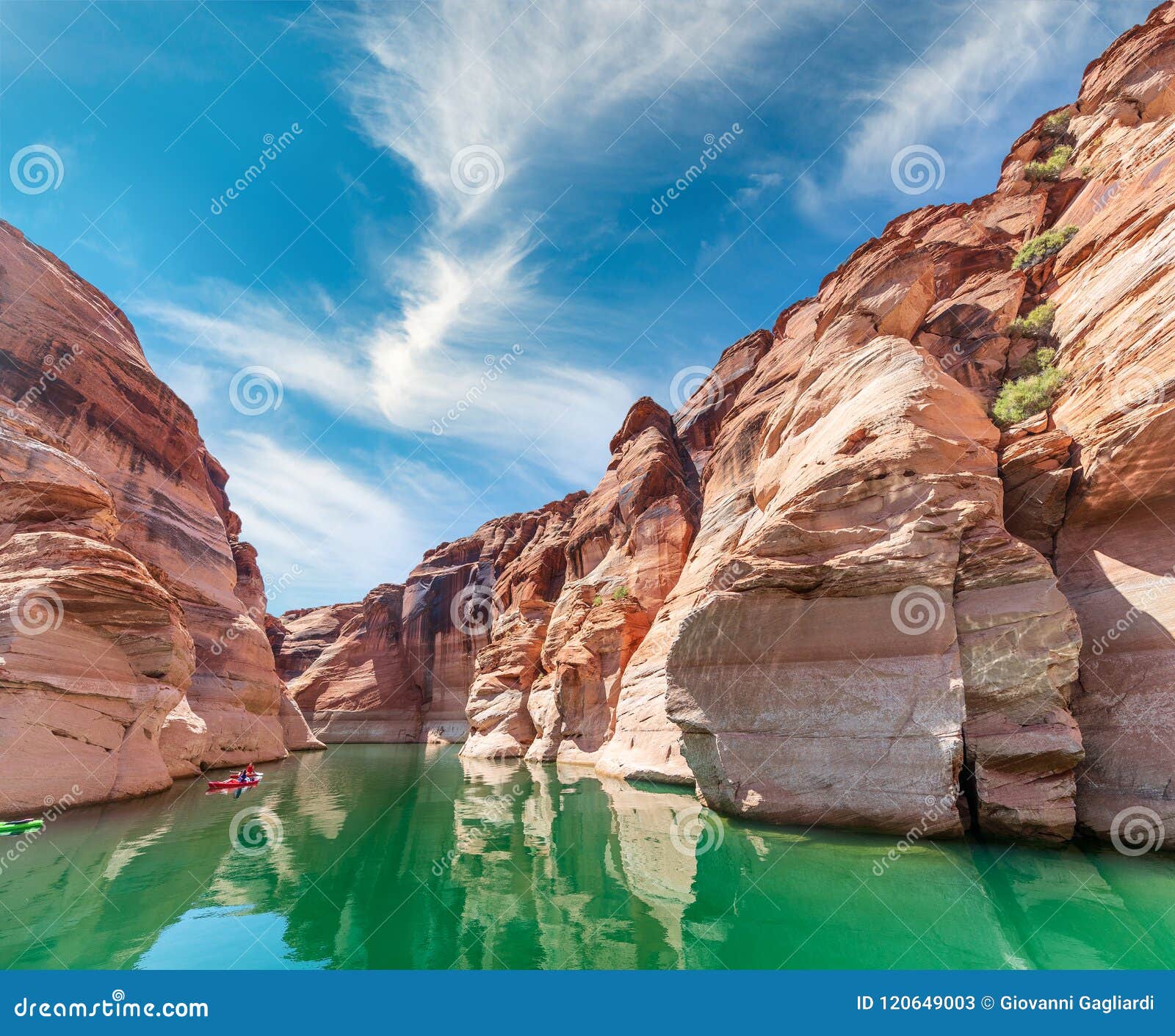 wide angle sunset view of antelope canyon in lake powell, arizona