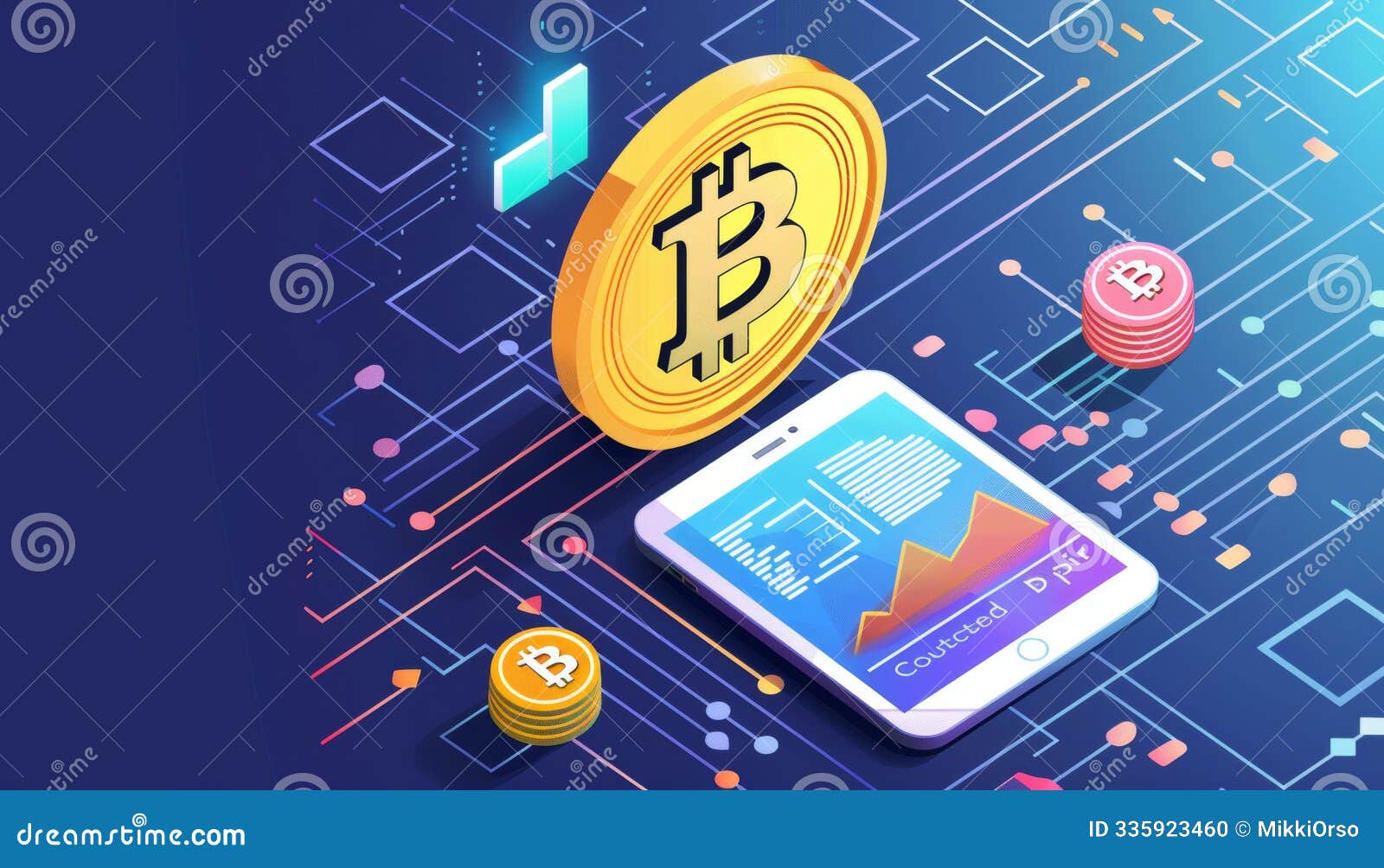 Wide Banner Design Crypto, Bitcoin, Blockchain Tech, Digital Currency,  Information Data Stock Illustration - Illustration of design, internet:  335923460