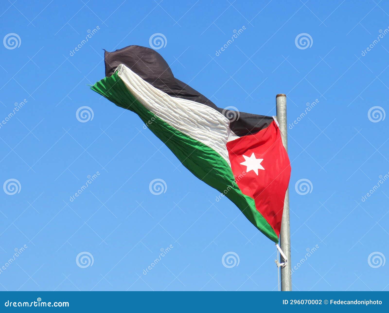 Wide Jordan Flag Waving in the Sky Stock Photo Image of irbid, jordan