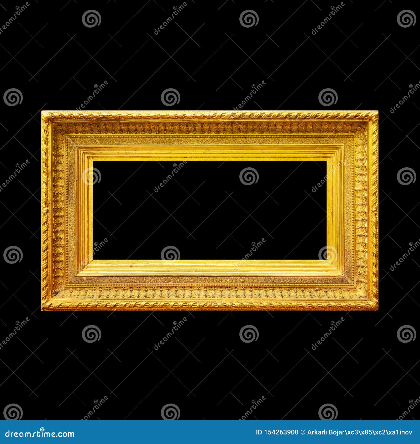 Wide landscape gold frame stock photo. Image of borders 154263900