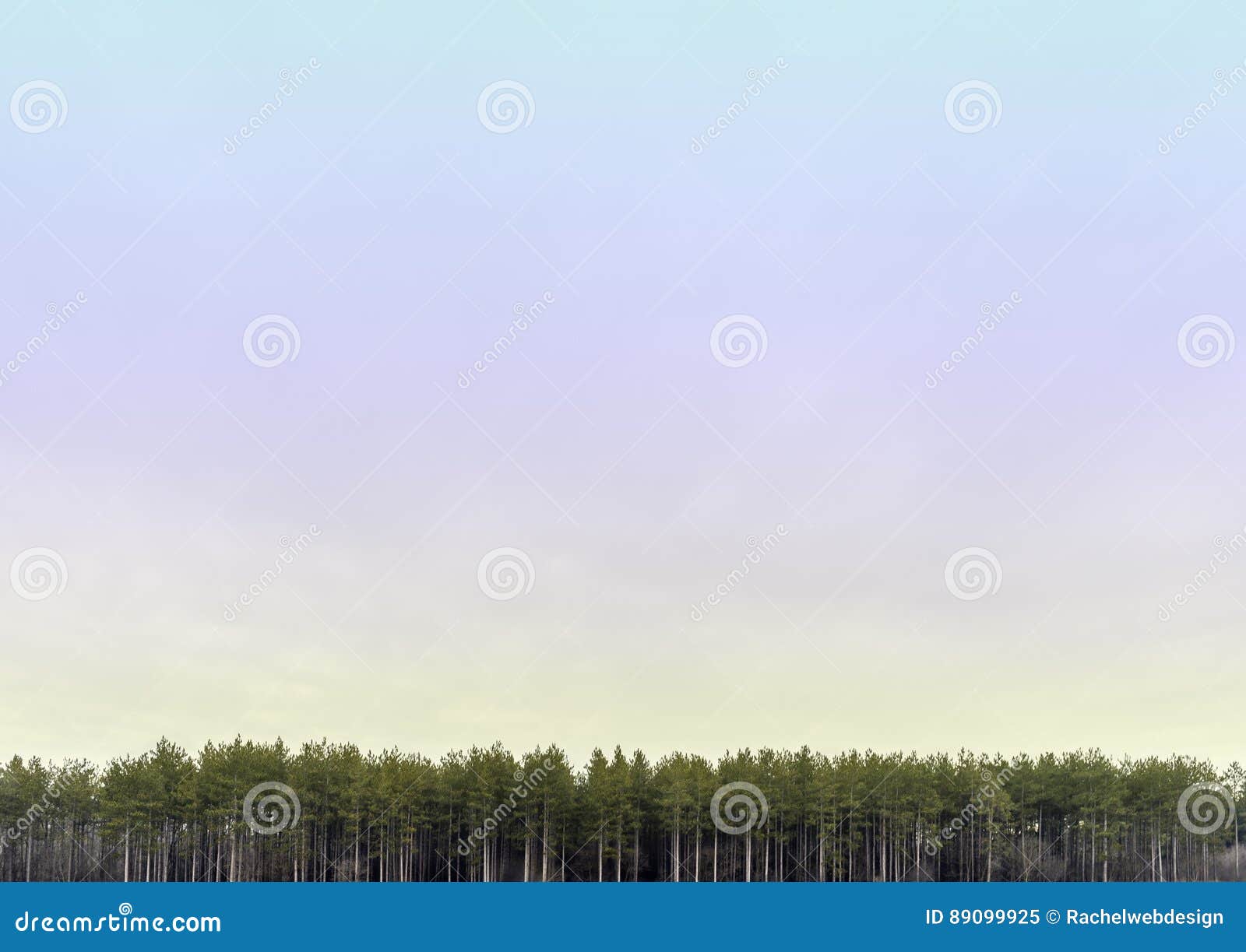 Beautiful blue sky on green treeline landscape - PatternPictures