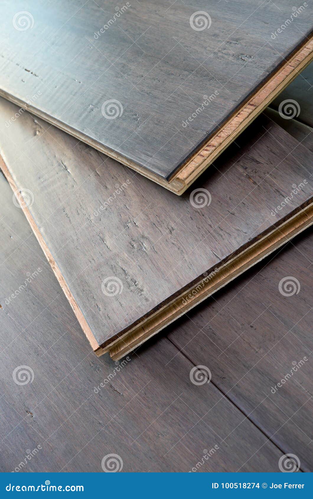 Wide Plank Bamboo Flooring stock photo. Image of handscraped 100518274