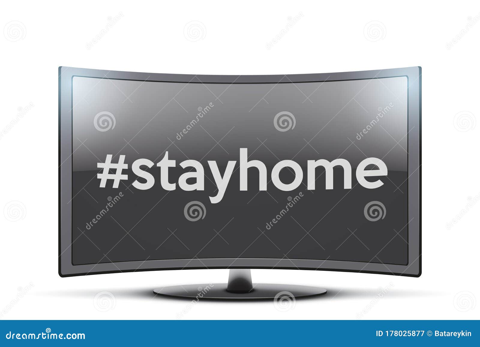 widescreen tv monitor with stayhome sign