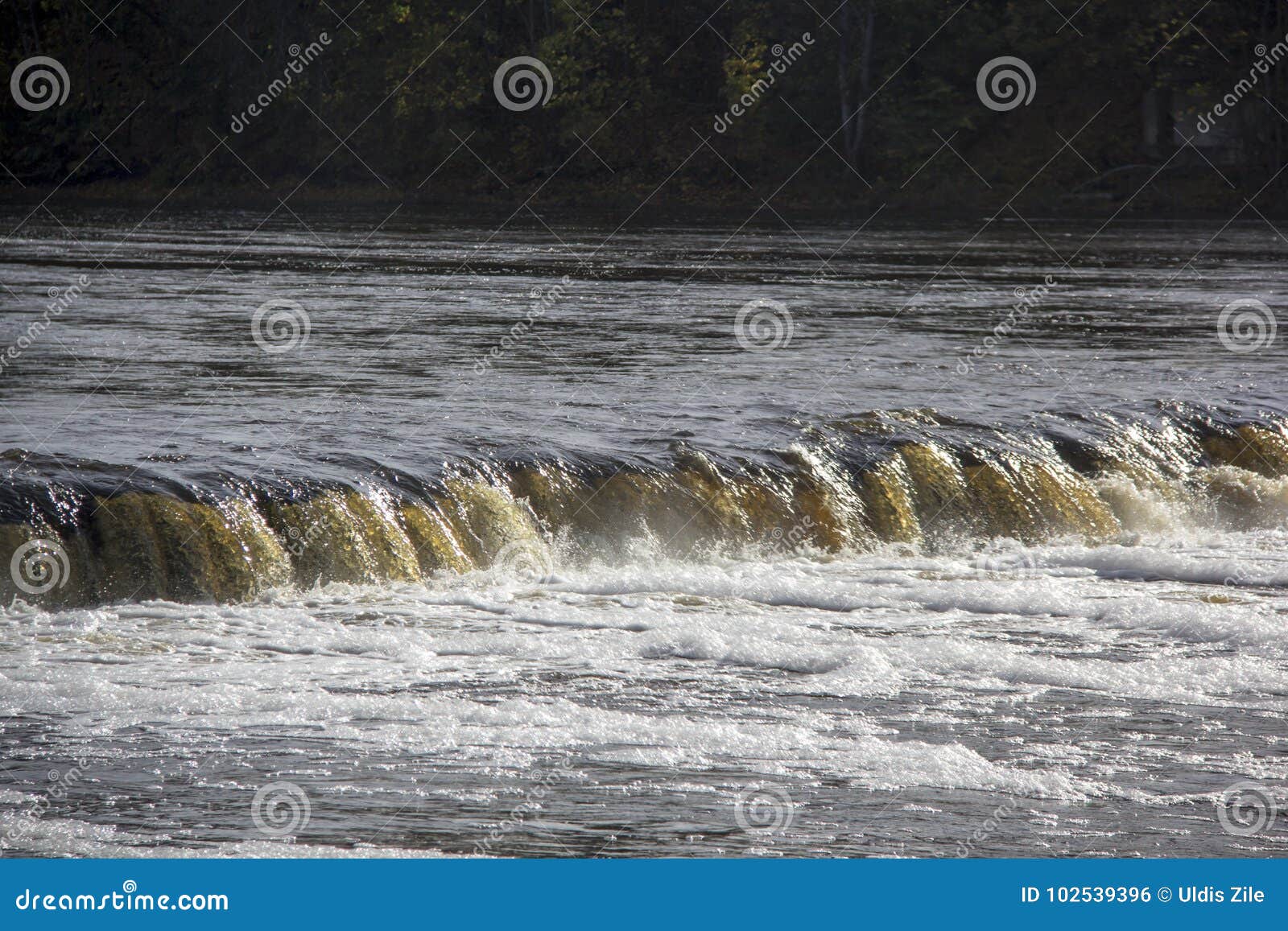the widest waterfall in europe in latvia kuldiga. river venta.