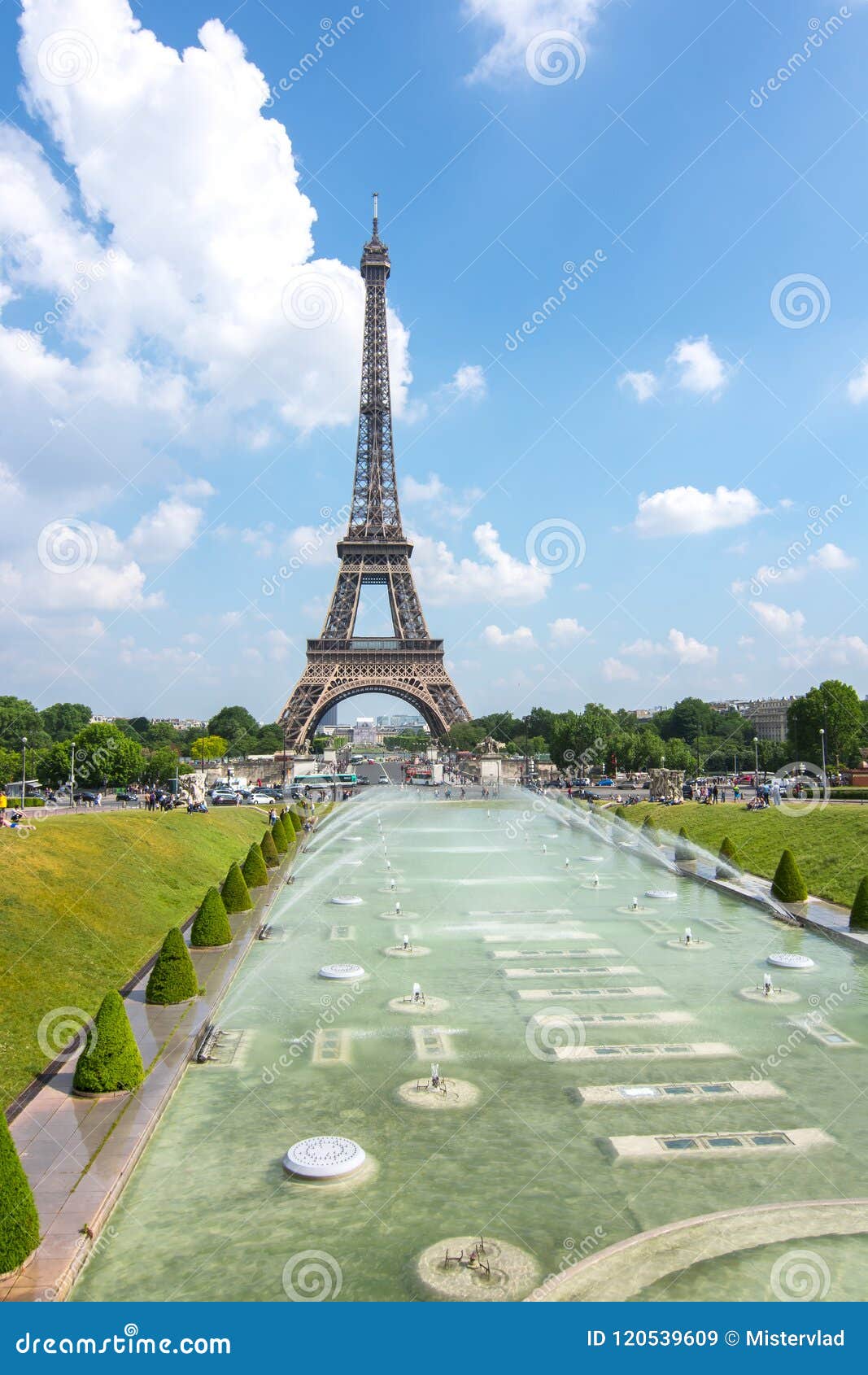 Wieża Eifla i Trocadero fontanny, Paryż, Francja