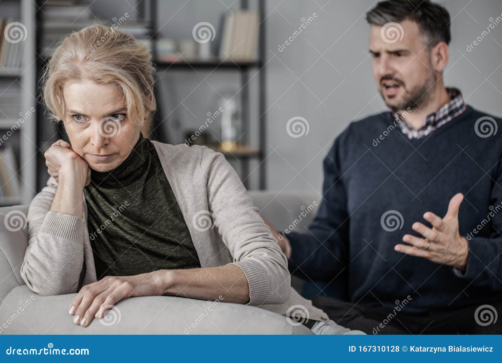 Wife Giving Husband The Silent Treatment Stock Ph image