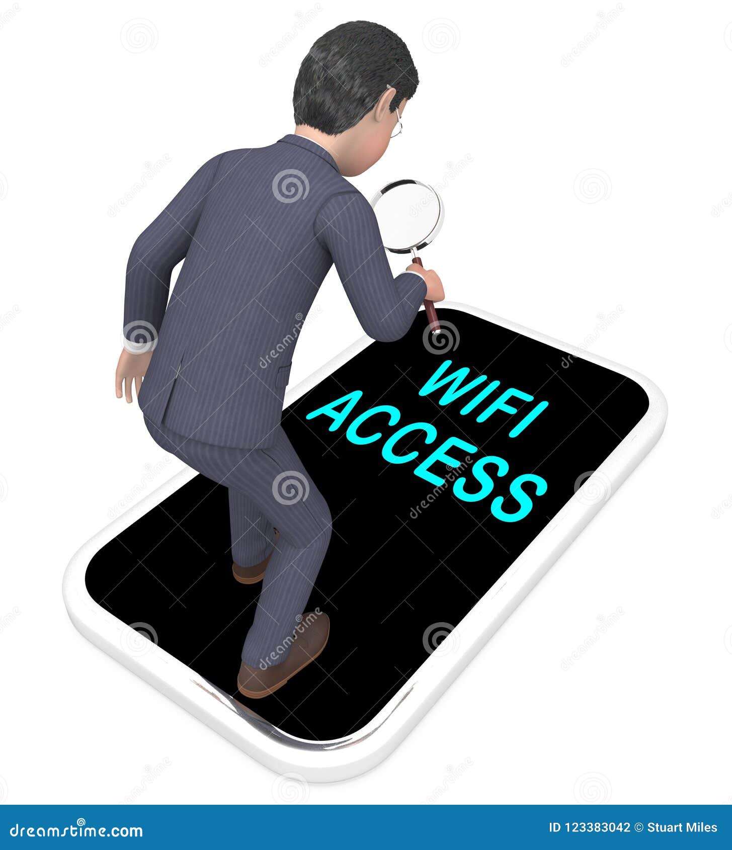 Wifi Access Point Remote Hotspot 3d Rendering Stock Illustration